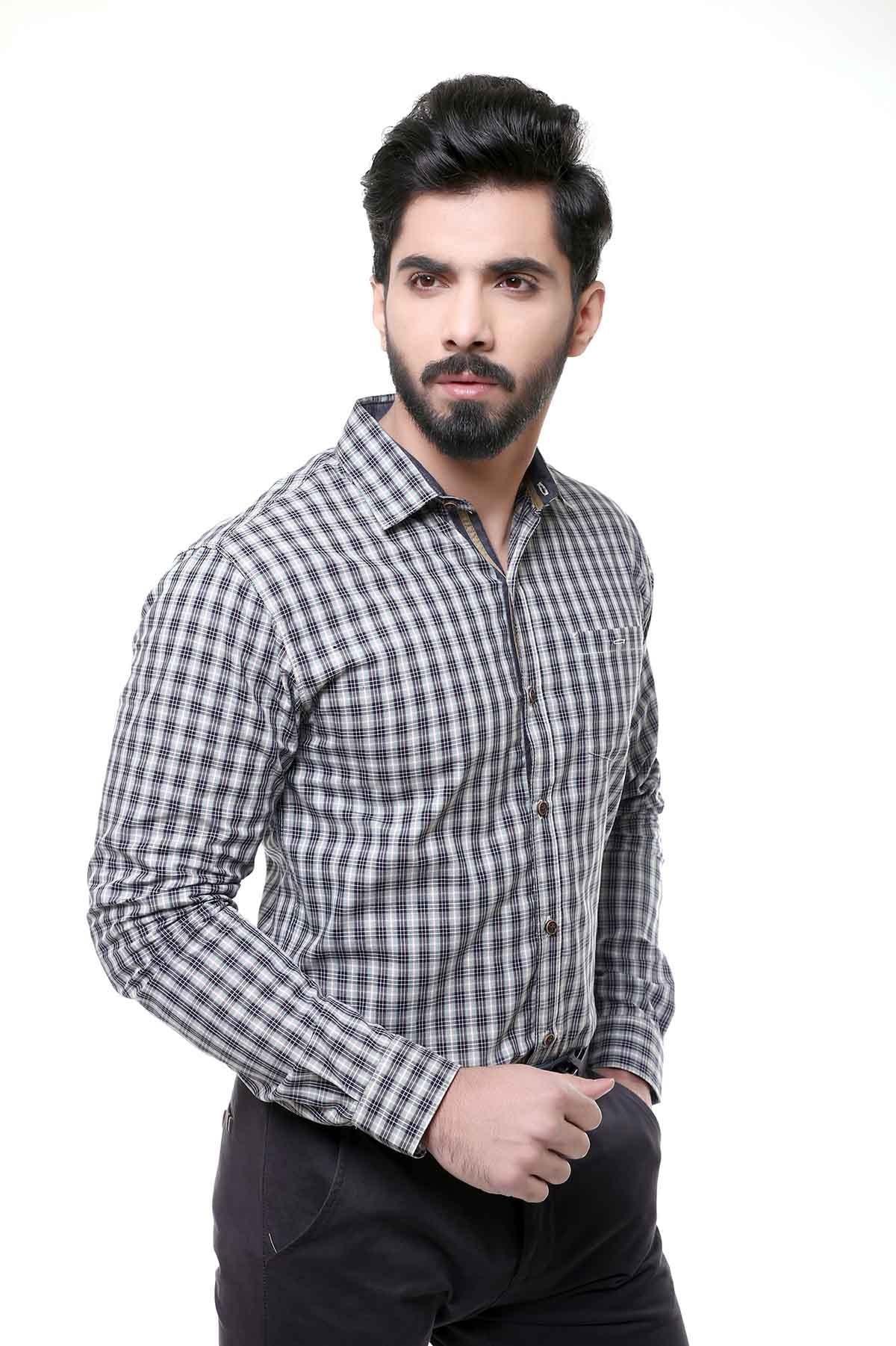 Casual Shirt FULL Sleeve GREEN CHECK at Charcoal Clothing
