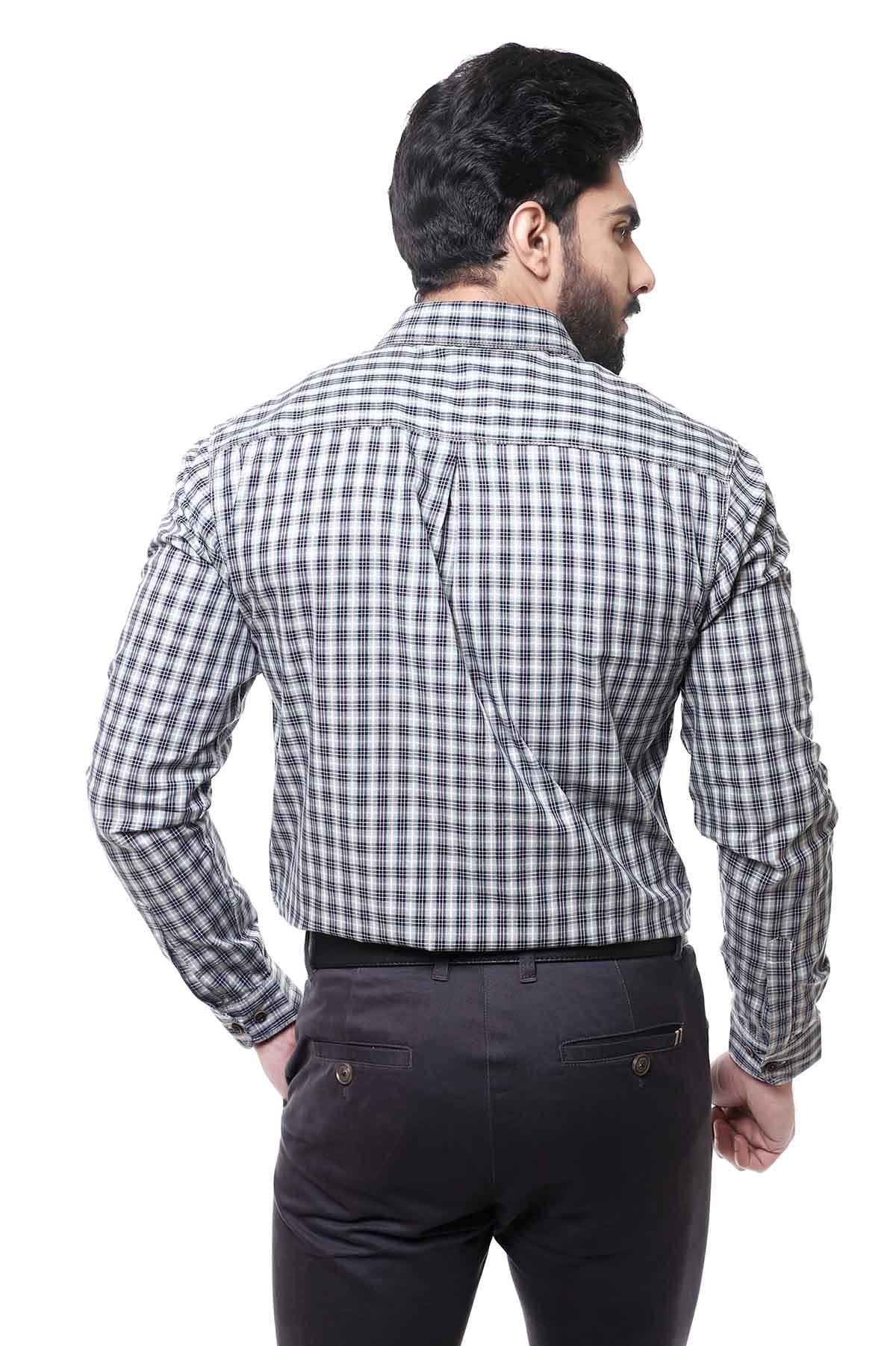 Casual Shirt FULL Sleeve GREEN CHECK at Charcoal Clothing