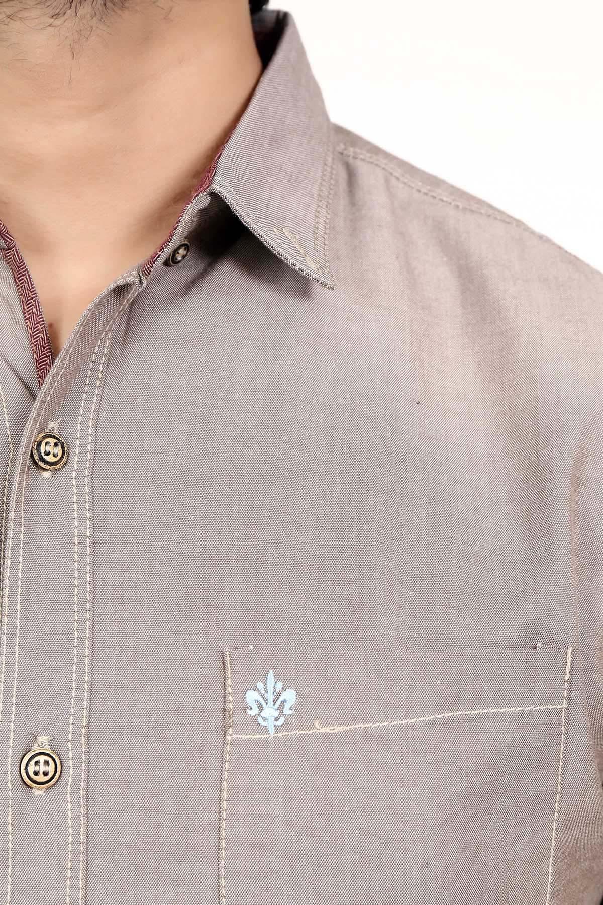 Casual Shirt Full Sleeve Brown at Charcoal Clothing