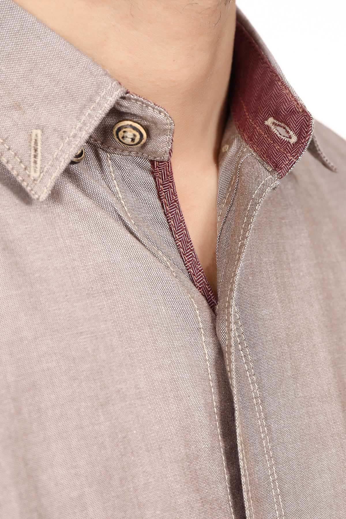 Casual Shirt Full Sleeve Brown at Charcoal Clothing