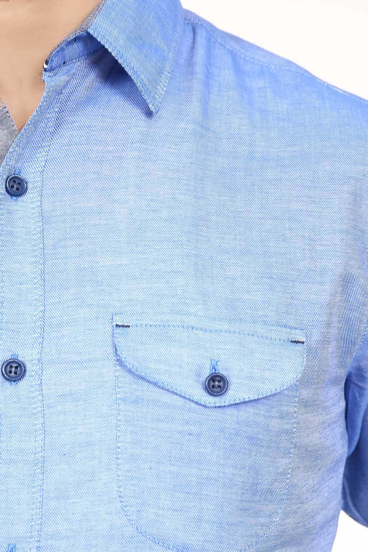 Casual Shirt Full Sleeves Blue at Charcoal Clothing