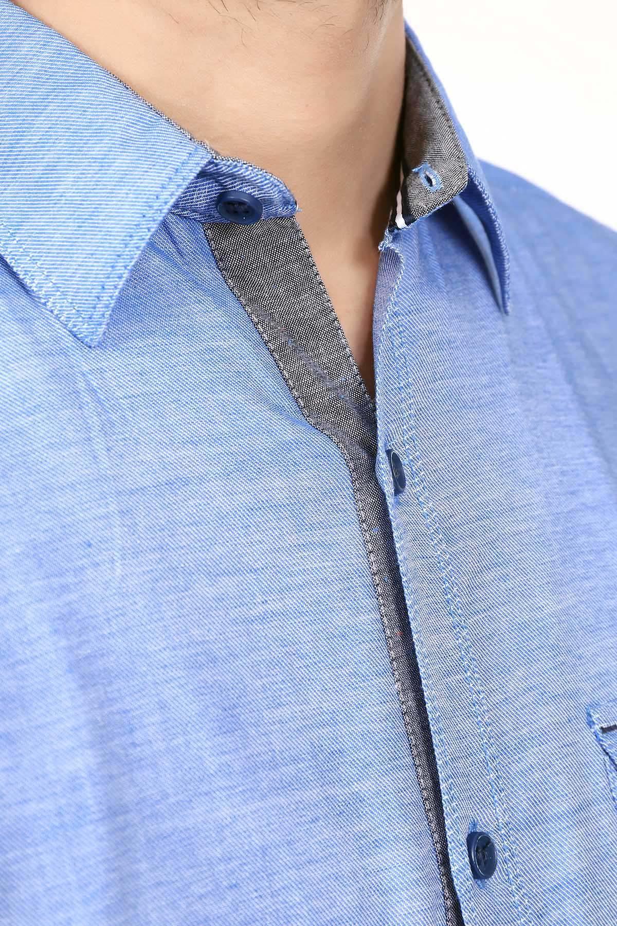 Casual Shirt Full Sleeves Blue at Charcoal Clothing
