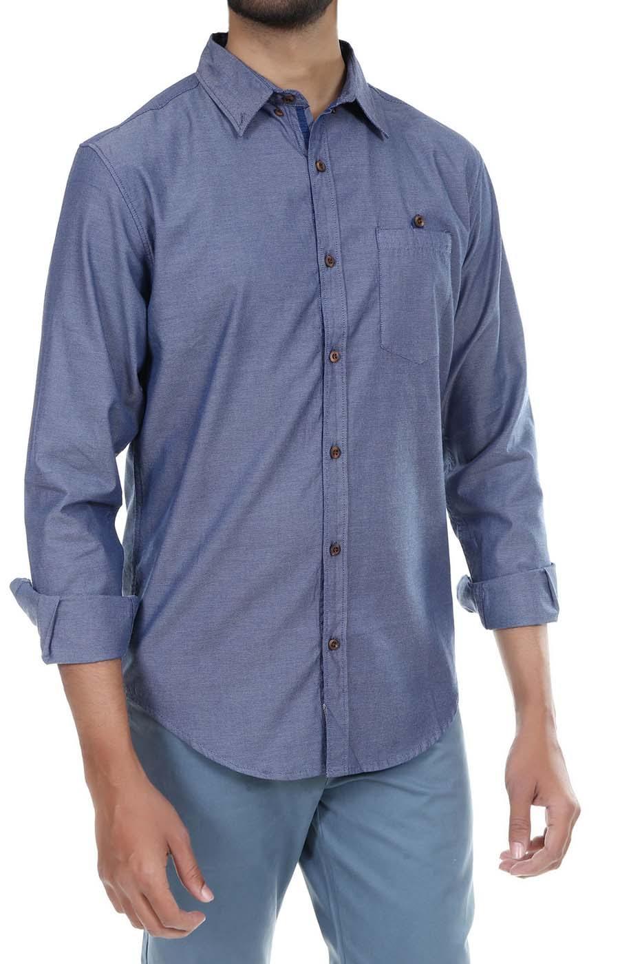 Casual Shirt Full Sleeves Blue at Charcoal Clothing