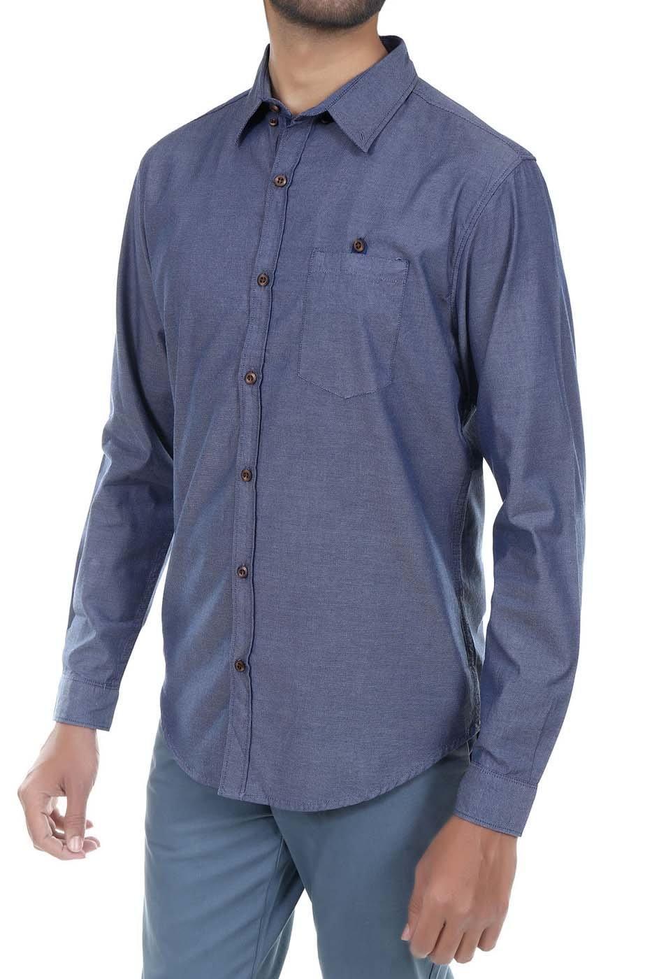 Casual Shirt Full Sleeves Blue at Charcoal Clothing