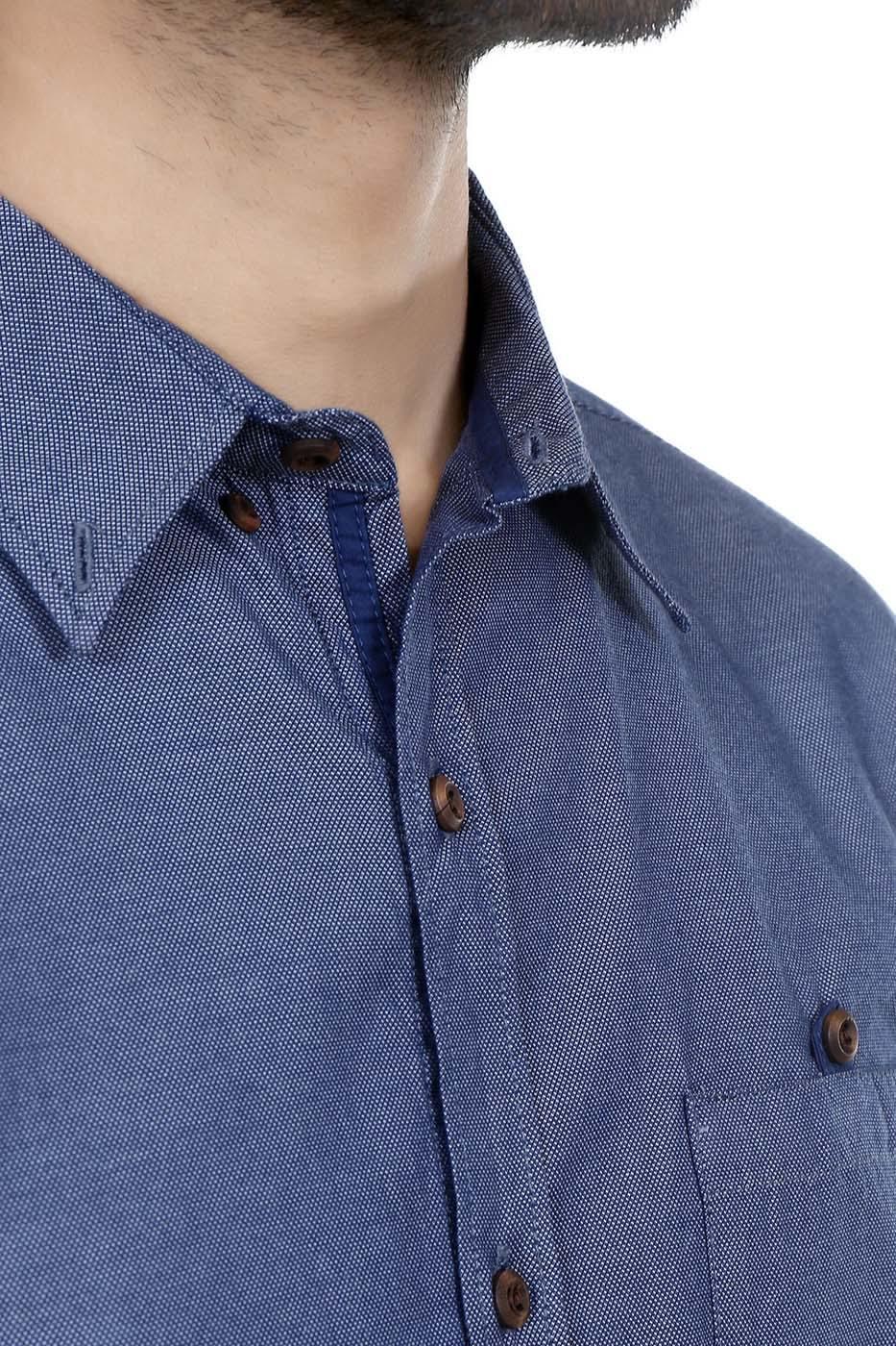 Casual Shirt Full Sleeves Blue at Charcoal Clothing