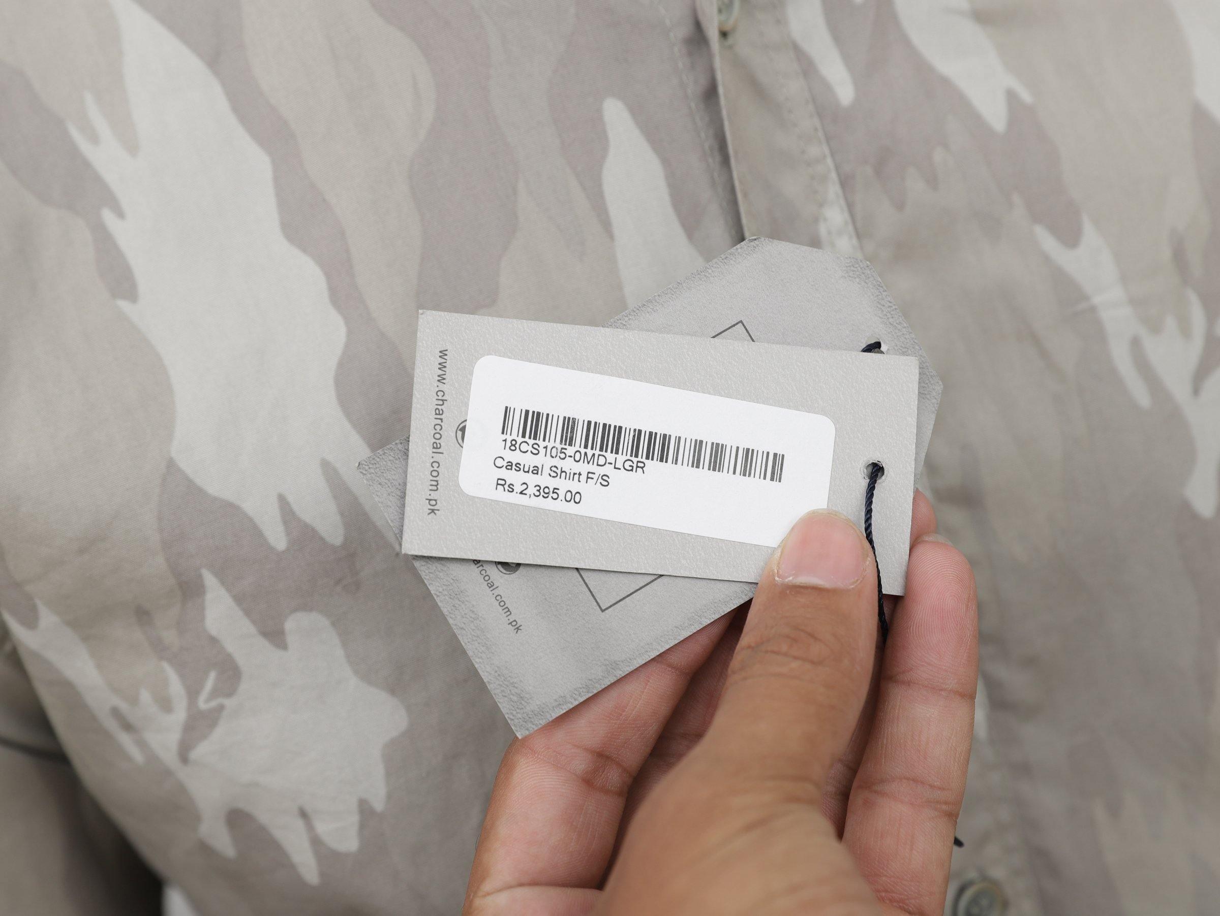 Casual Shirt Full Sleeves Light Grey at Charcoal Clothing