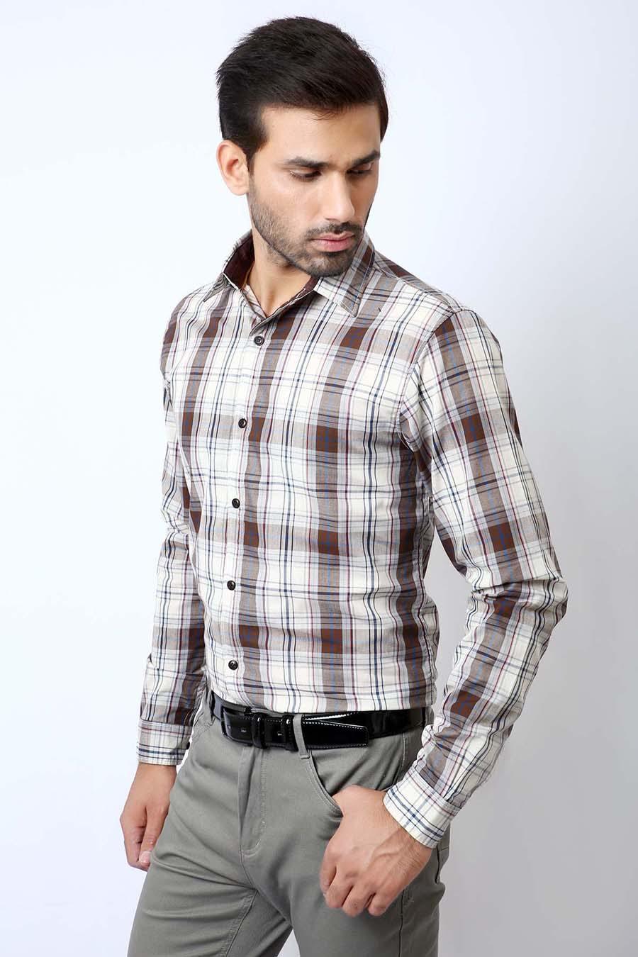 Casual Shirt Full Sleeves Multi Color Check at Charcoal Clothing