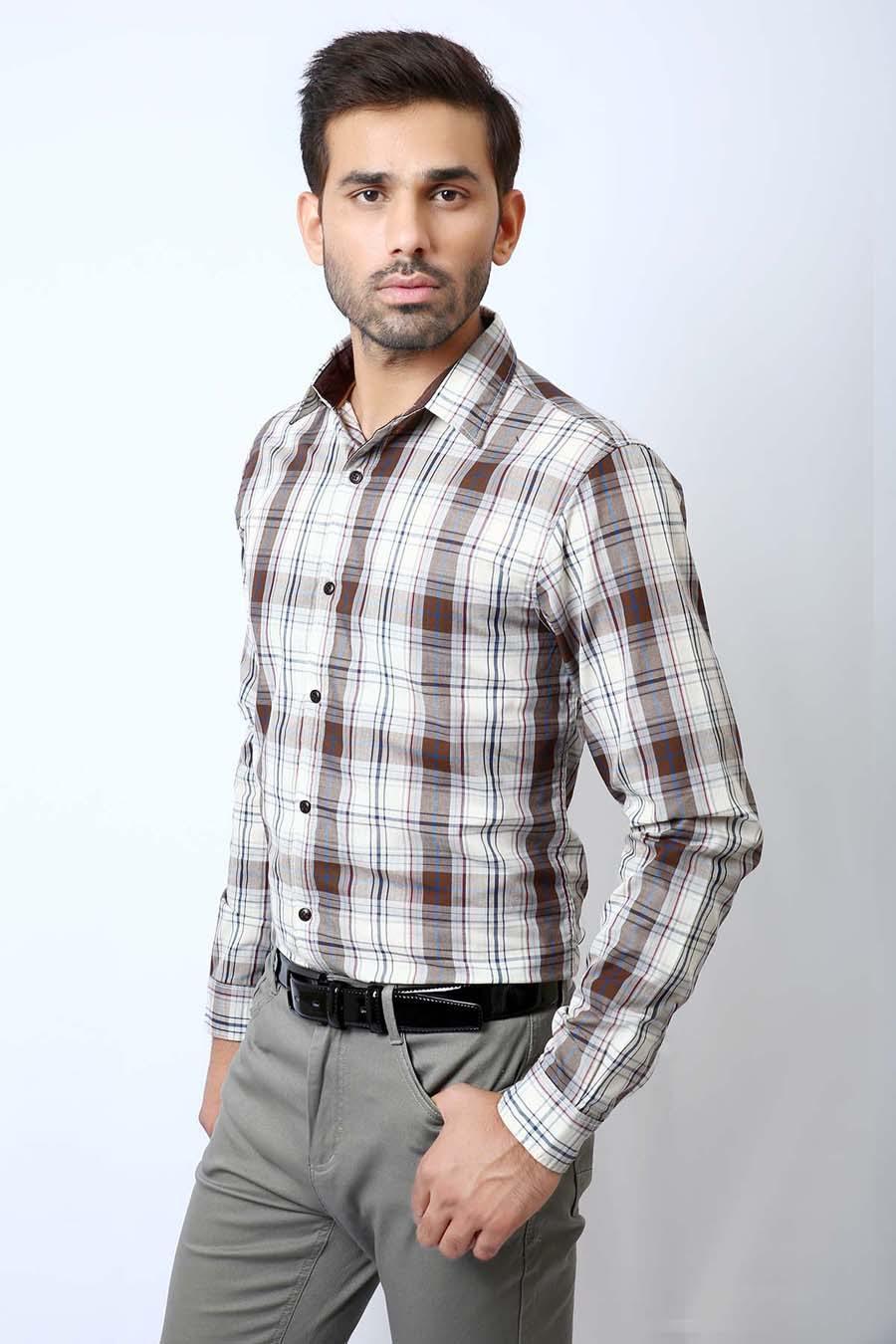 Casual Shirt Full Sleeves Multi Color Check at Charcoal Clothing