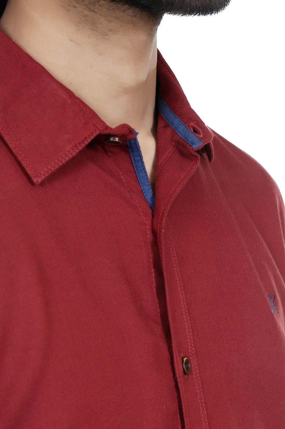 Casual Shirt Full Sleeves Rust at Charcoal Clothing