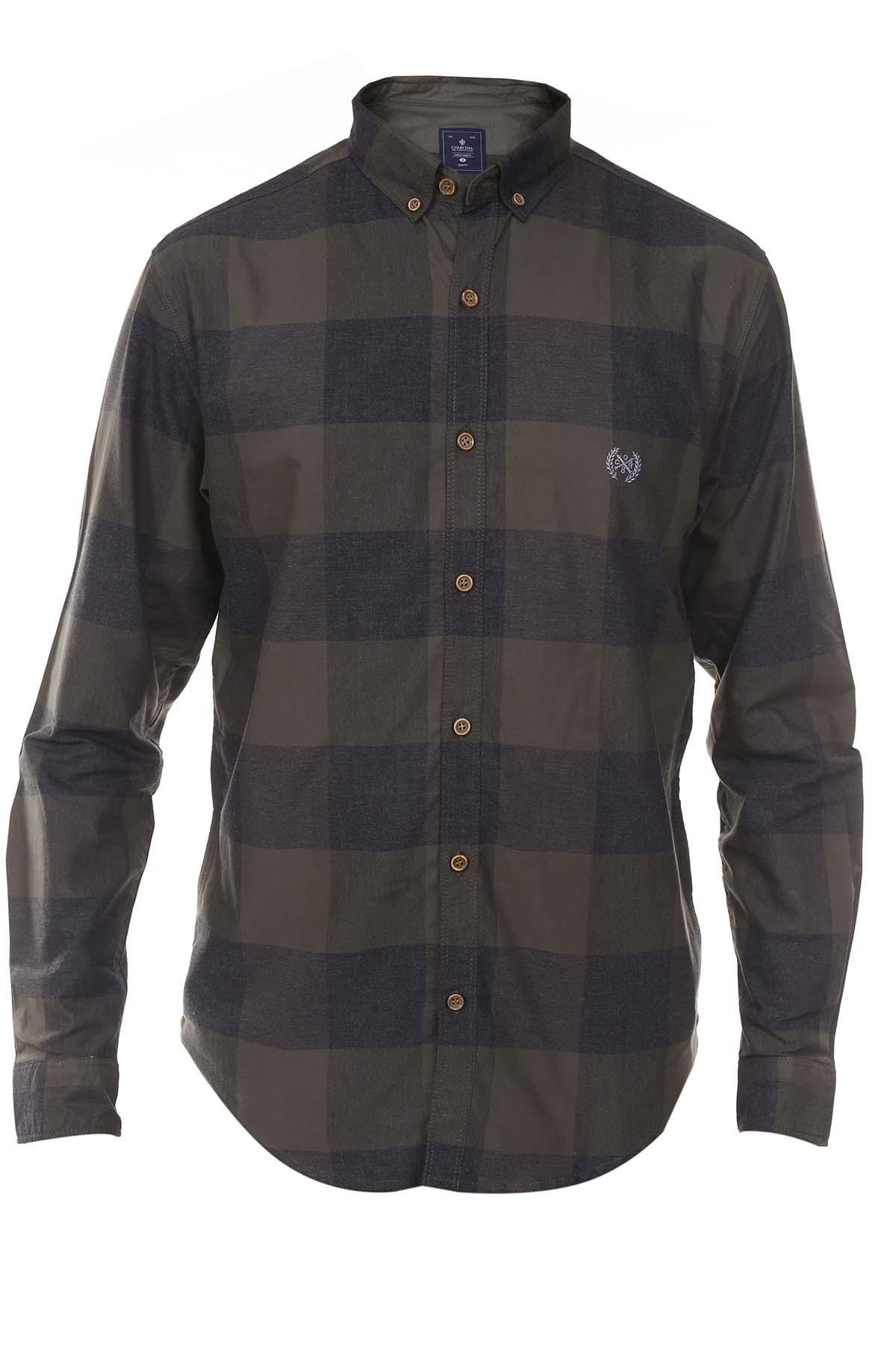 Casual Shirt Green Check at Charcoal Clothing
