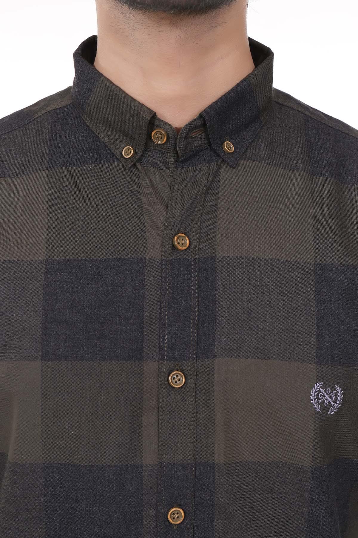 Casual Shirt Green Check at Charcoal Clothing
