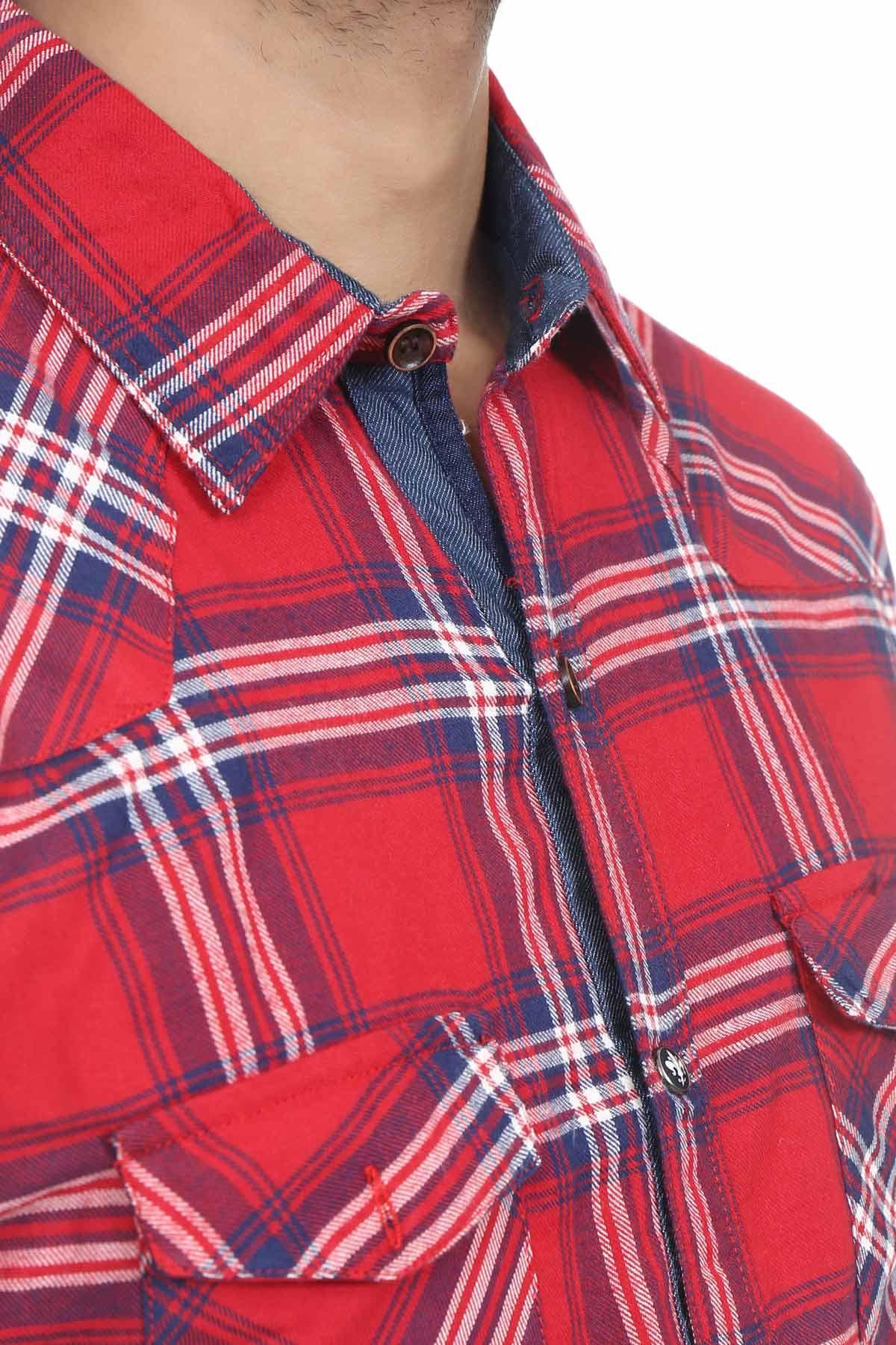 Casual Shirt Red Check at Charcoal Clothing