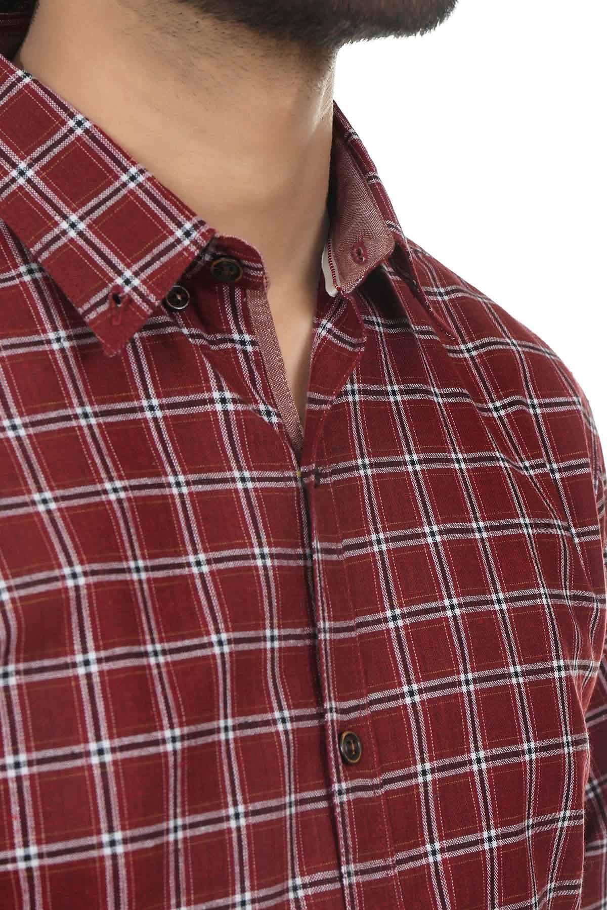 Casual Shirt Red Check at Charcoal Clothing