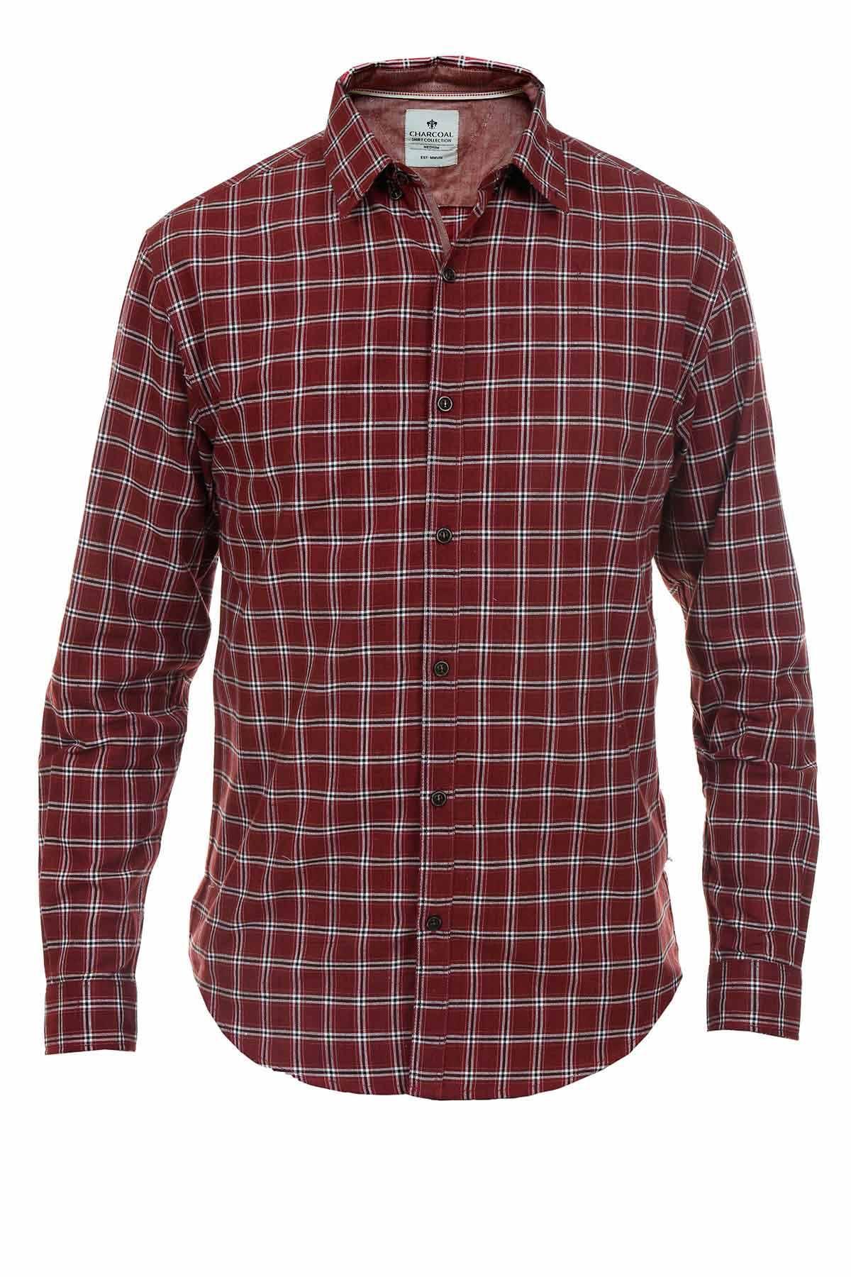 Casual Shirt Red Check at Charcoal Clothing