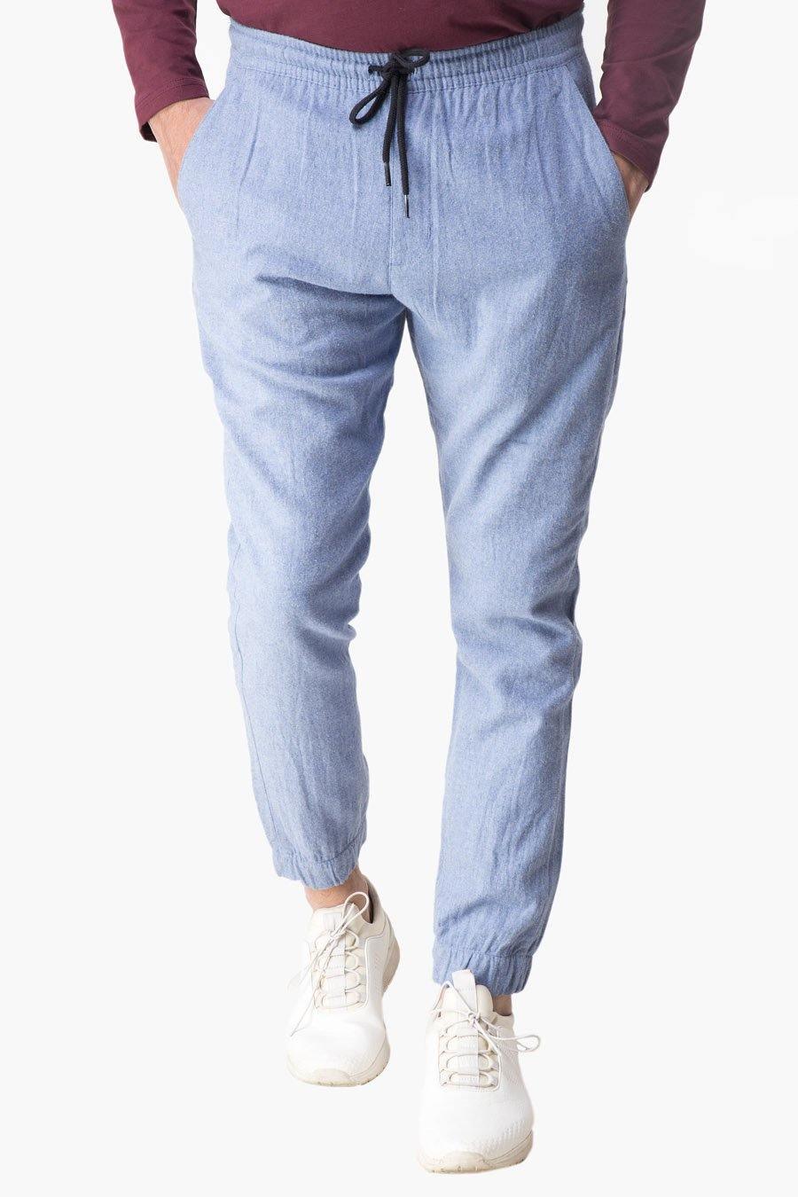 Casual Trouser Wool Sky Blue at Charcoal Clothing