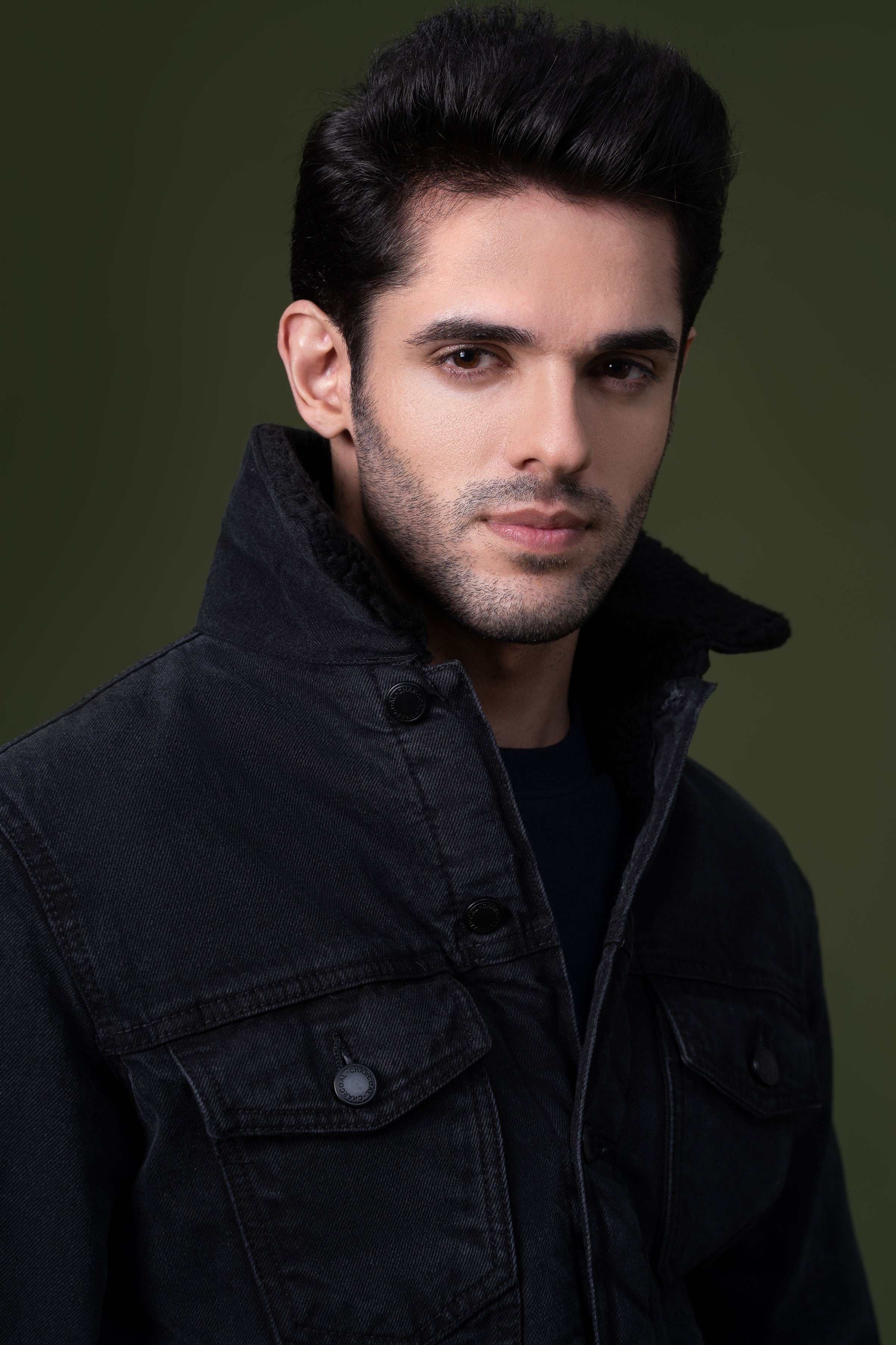 DENIM FUR JACKET CHARCOAL at Charcoal Clothing