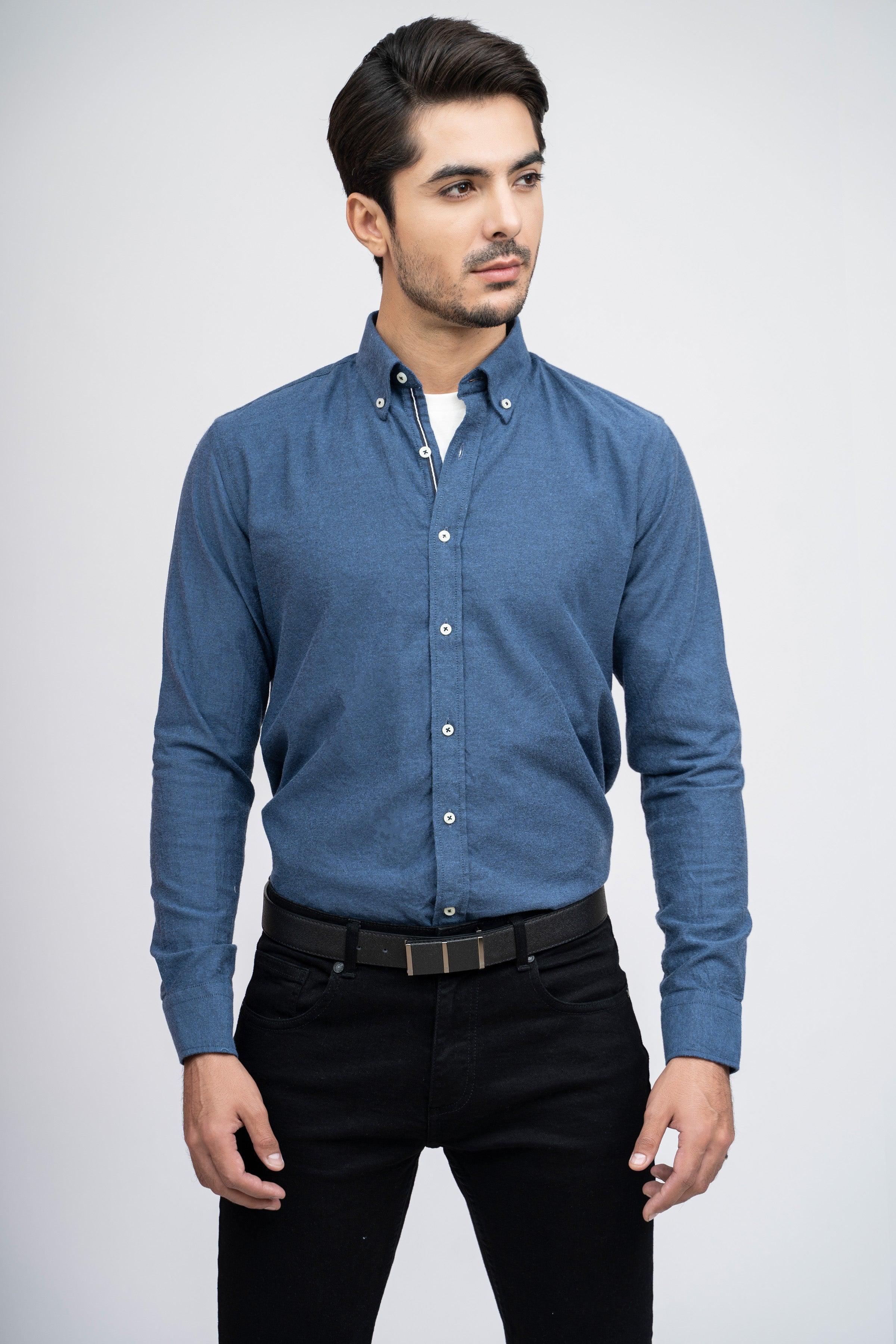 DENIM SHIRT LIGHT BLUE at Charcoal Clothing
