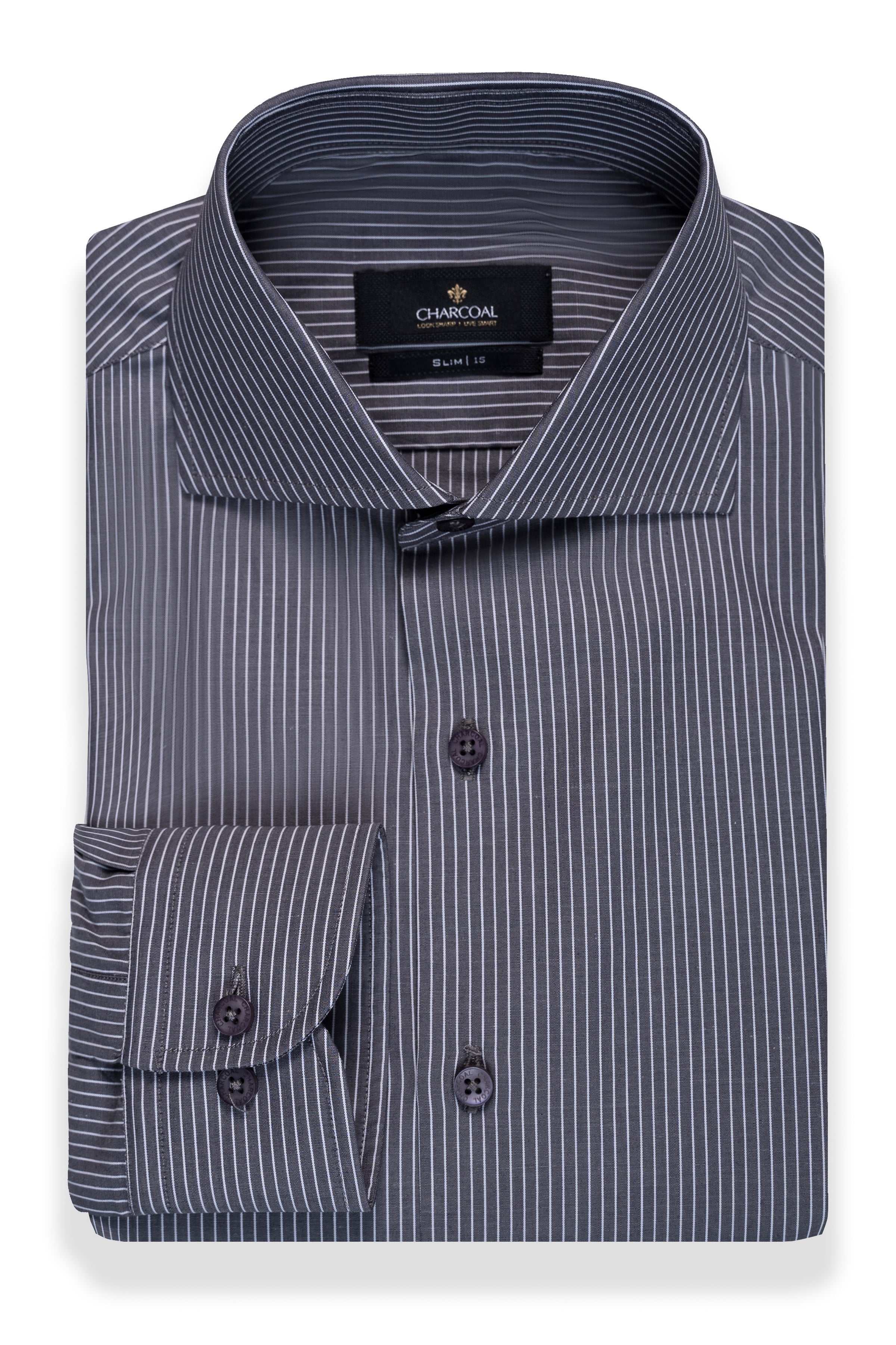 DRESS SHIRT FULL SLEEVE DARK GREY at Charcoal Clothing