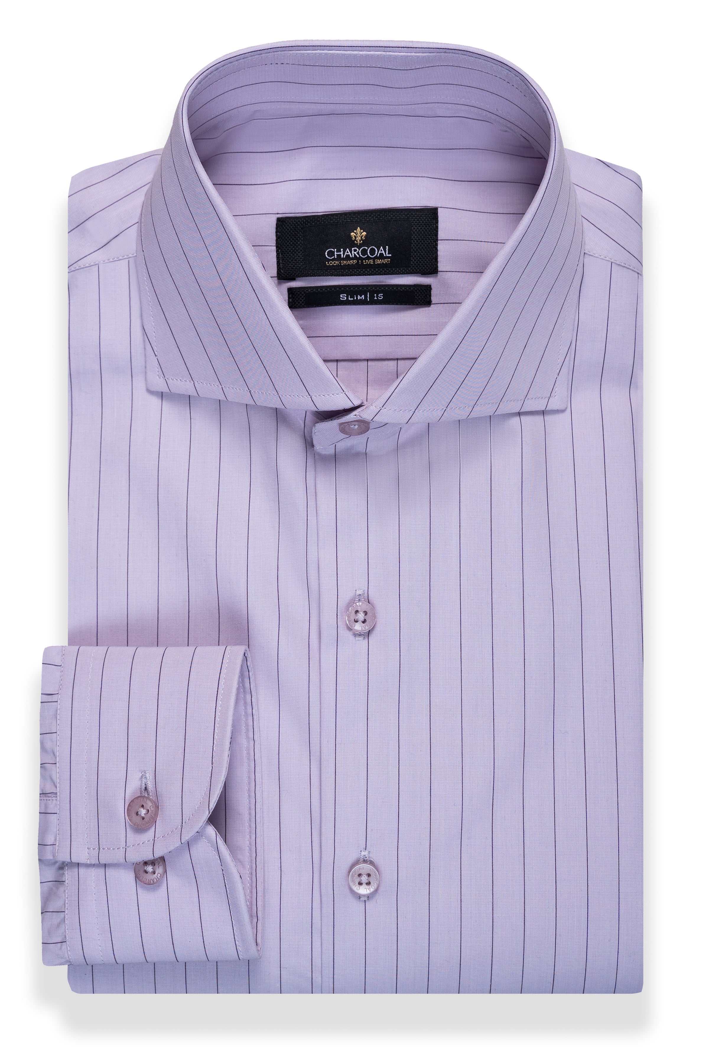 DRESS SHIRT FULL SLEEVE LIGHT PURPLE at Charcoal Clothing