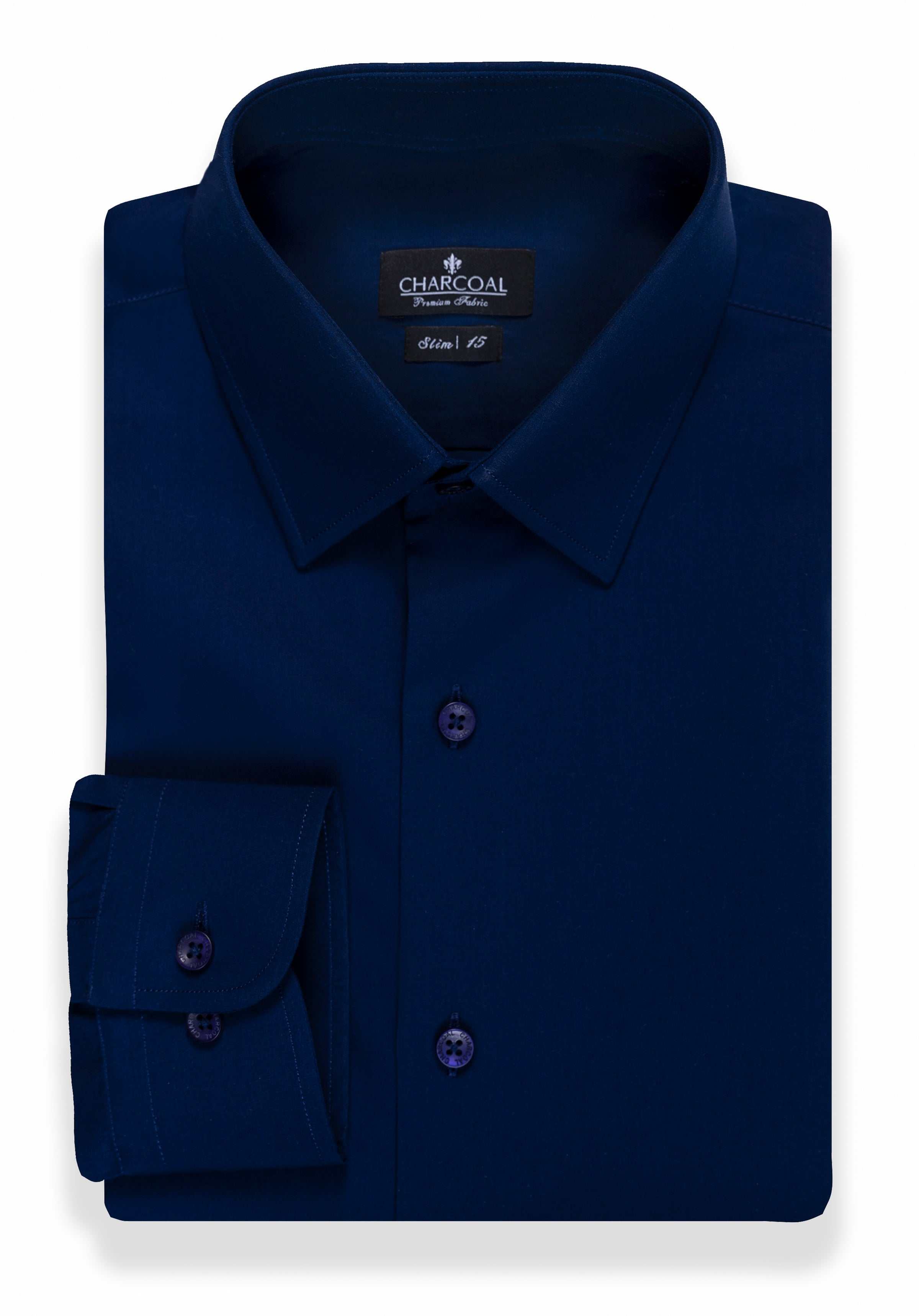 DRESS SHIRT FULL SLEEVE NAVY BLUE at Charcoal Clothing