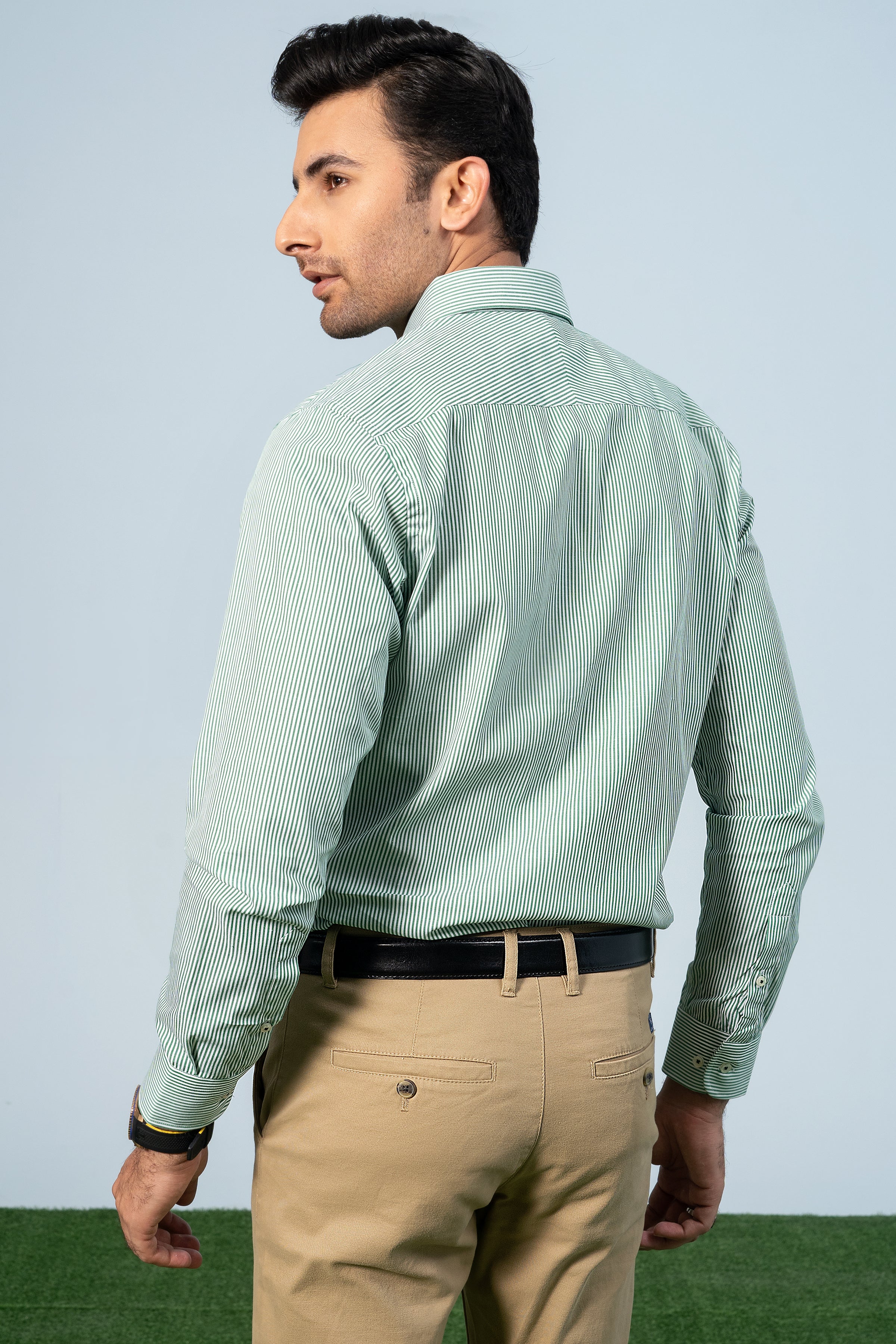 SEMI FORMAL SHIRTS GREEN LINE - Charcoal Clothing