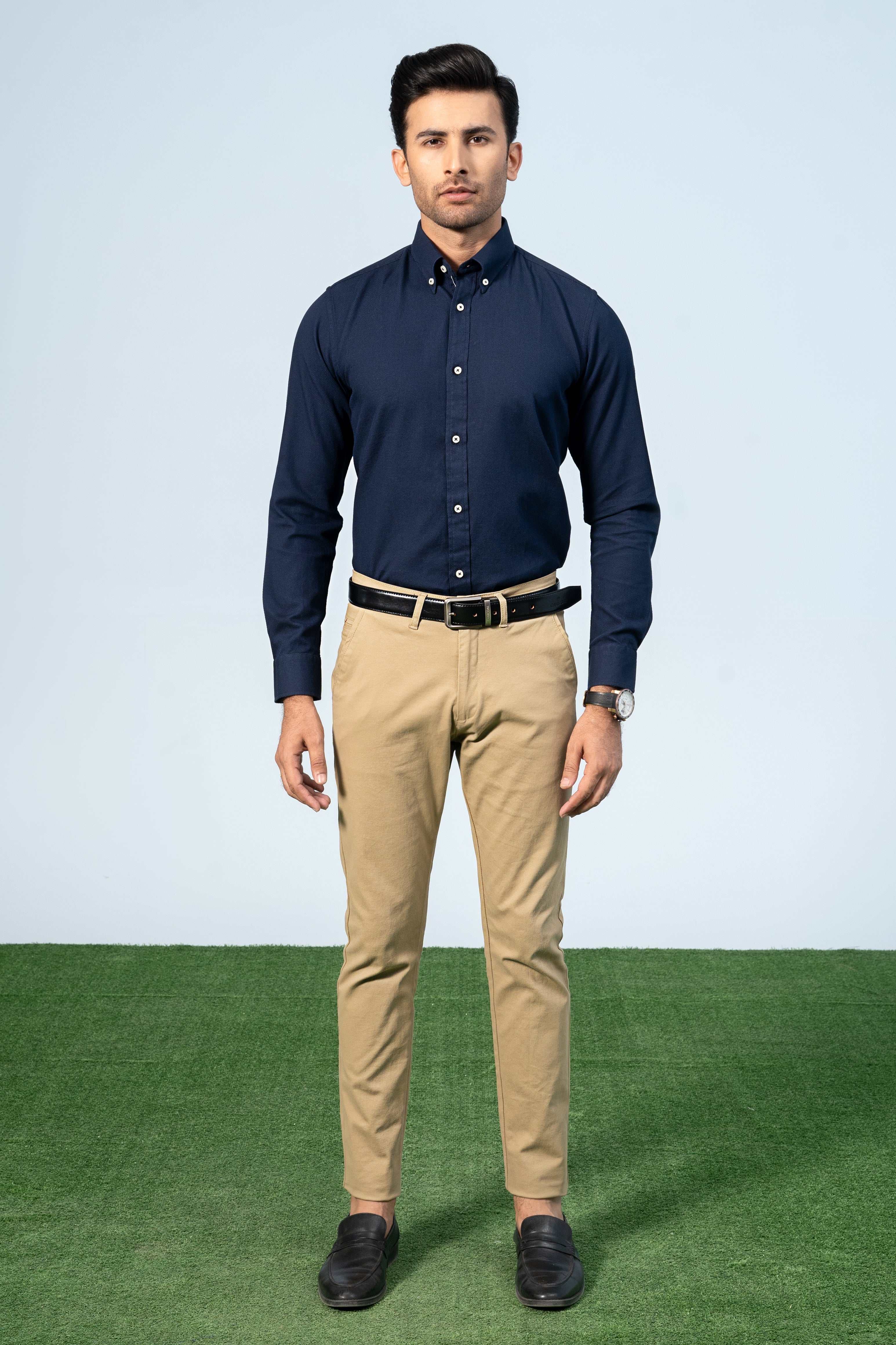 SMART SHIRT NAVY BLUE - Charcoal Clothing