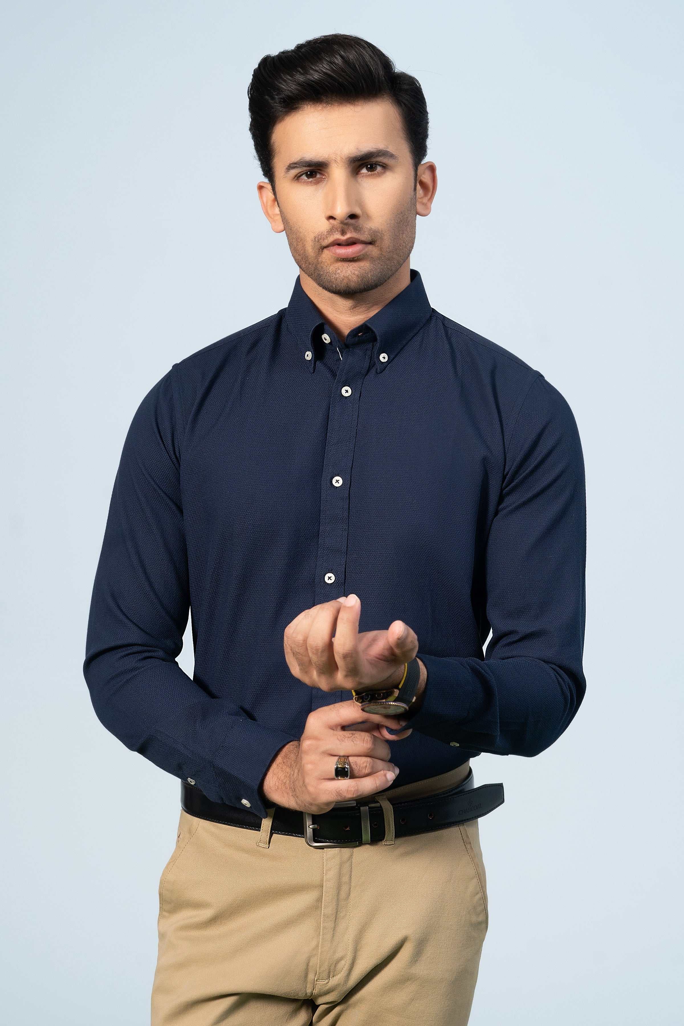 SMART SHIRT NAVY BLUE - Charcoal Clothing