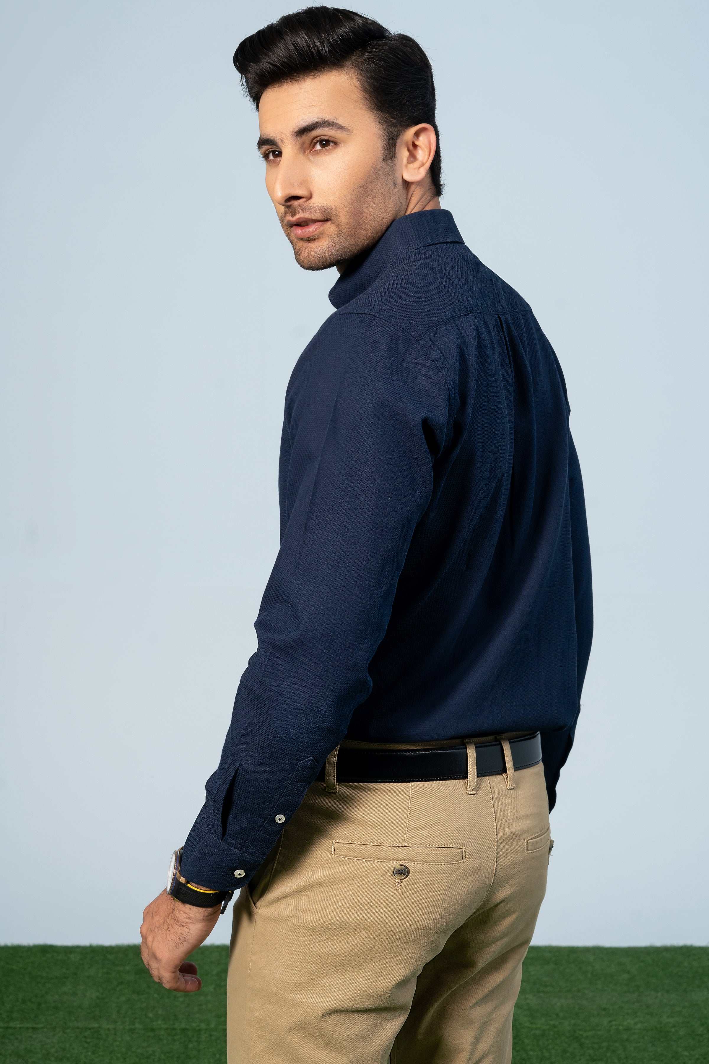 SMART SHIRT NAVY BLUE - Charcoal Clothing