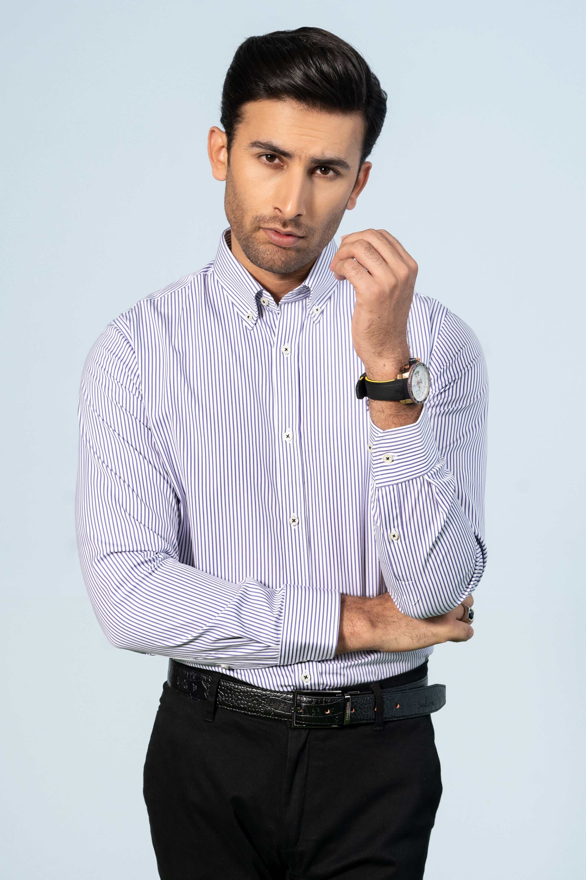 SEMI FORMAL PURPLE WHITE - Charcoal Clothing