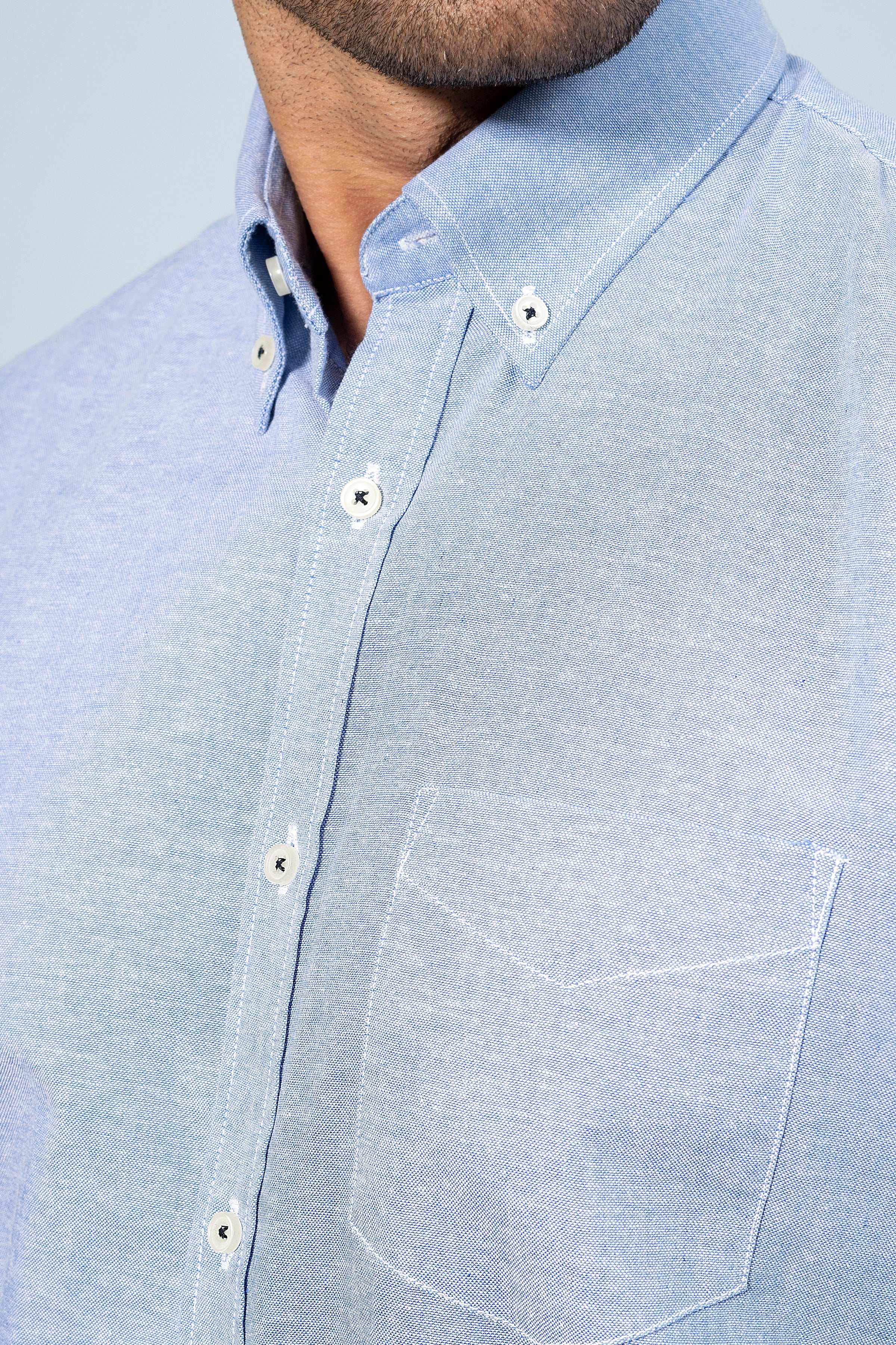 SEMI CASUAL SHIRT BLUE - Charcoal Clothing