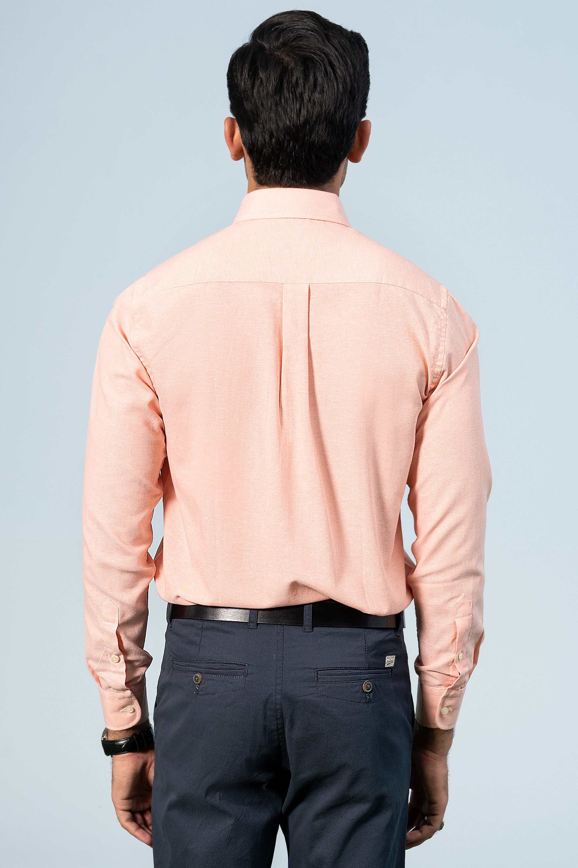 SEMI CASUAL SHIRT PEACH ORANGE - Charcoal Clothing