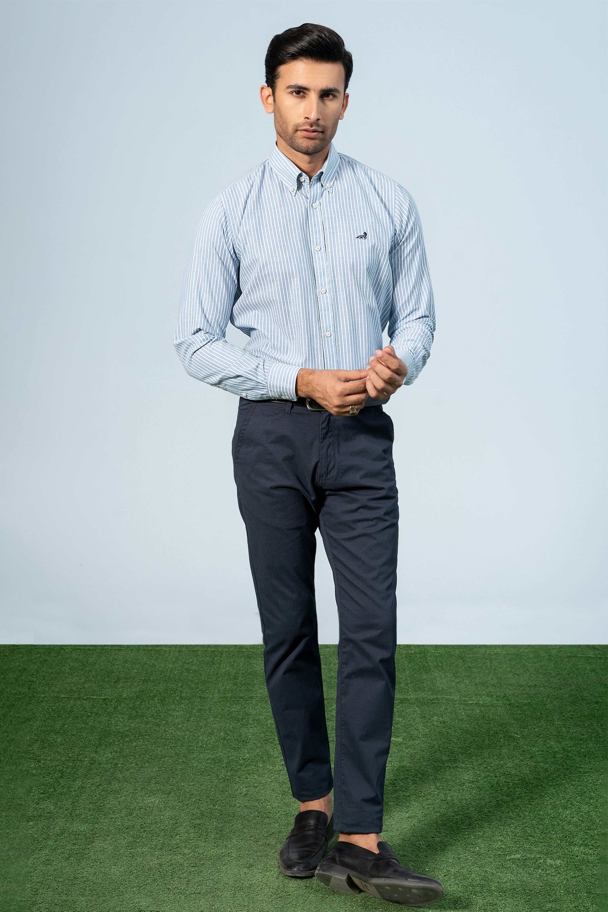 Men's Printed Blue Smart Shirt