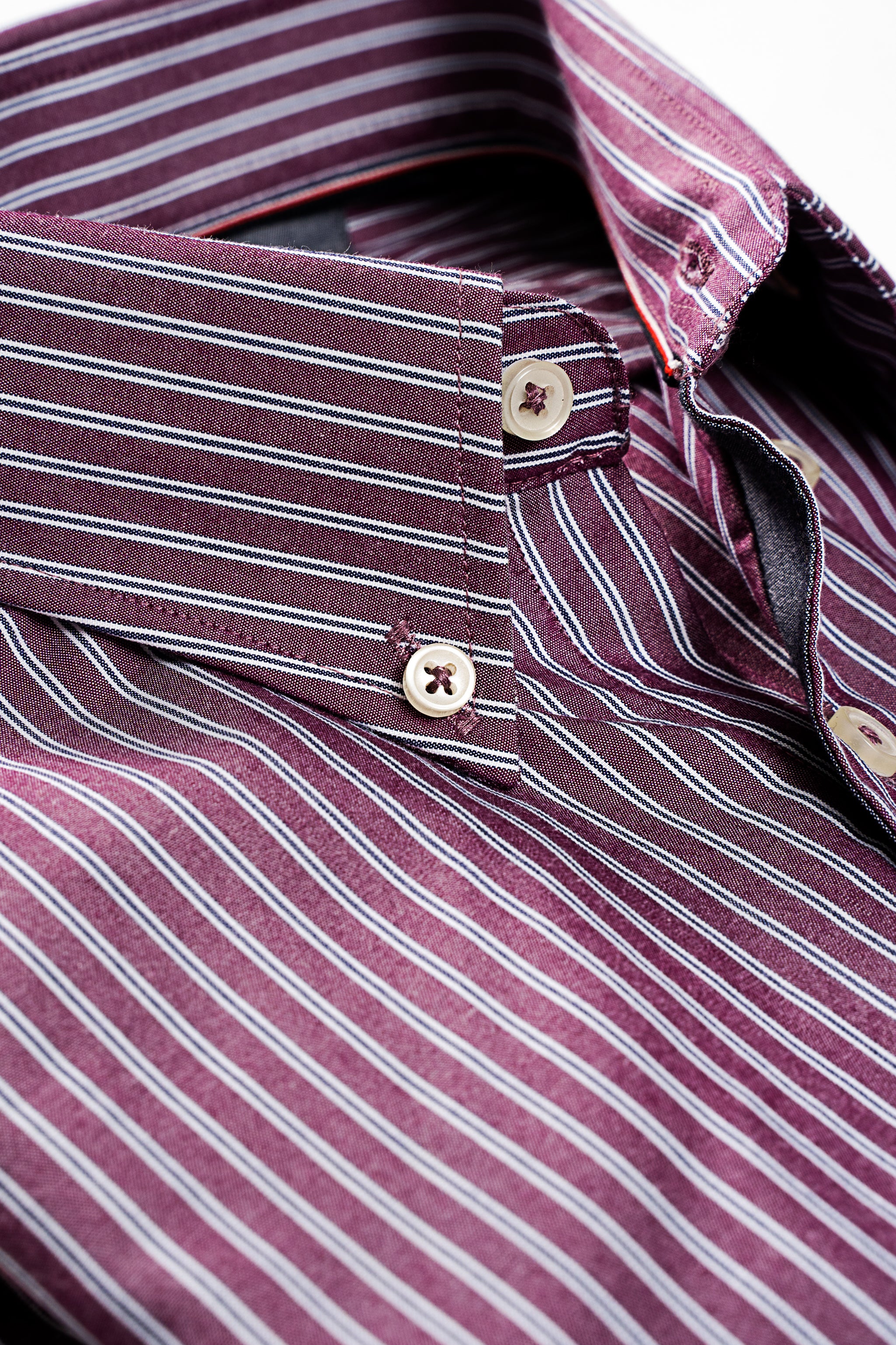 LIMITED EDITION SHIRTS MAROON WHITE STRIPES - Charcoal Clothing