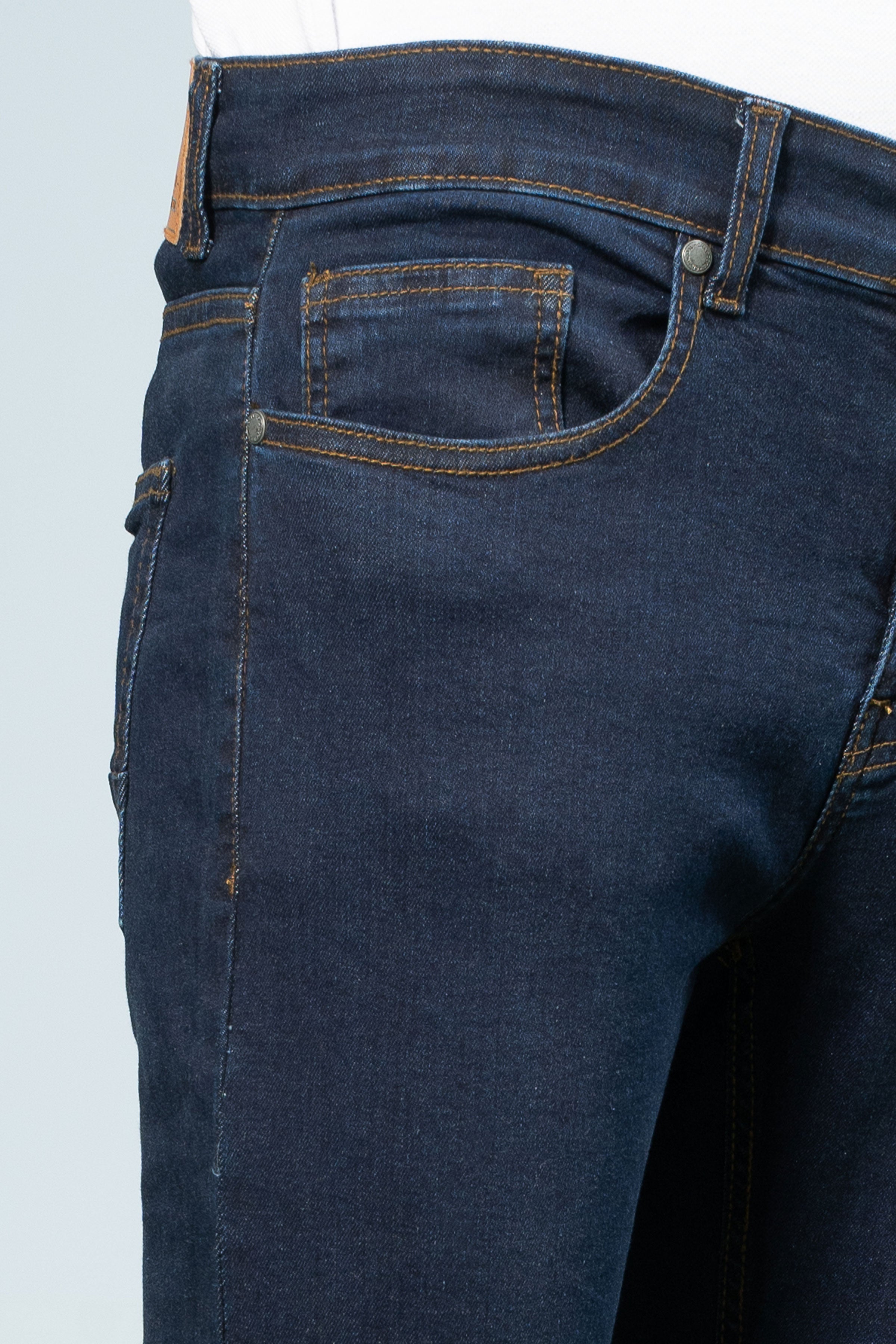 SLIM LEG DENIM JEANS NAVY BLUE - Charcoal Clothing