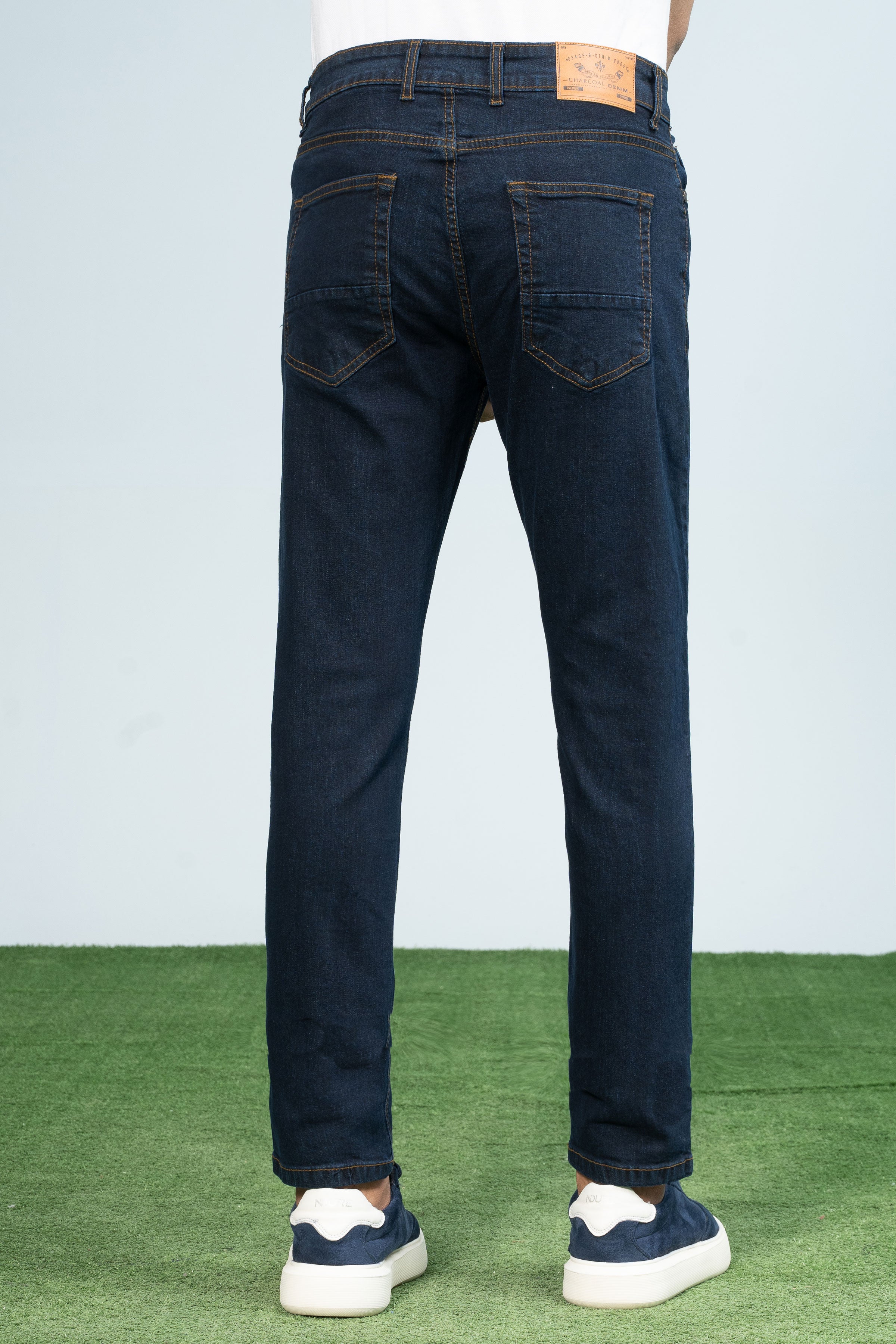 SLIM LEG DENIM JEANS NAVY BLUE - Charcoal Clothing