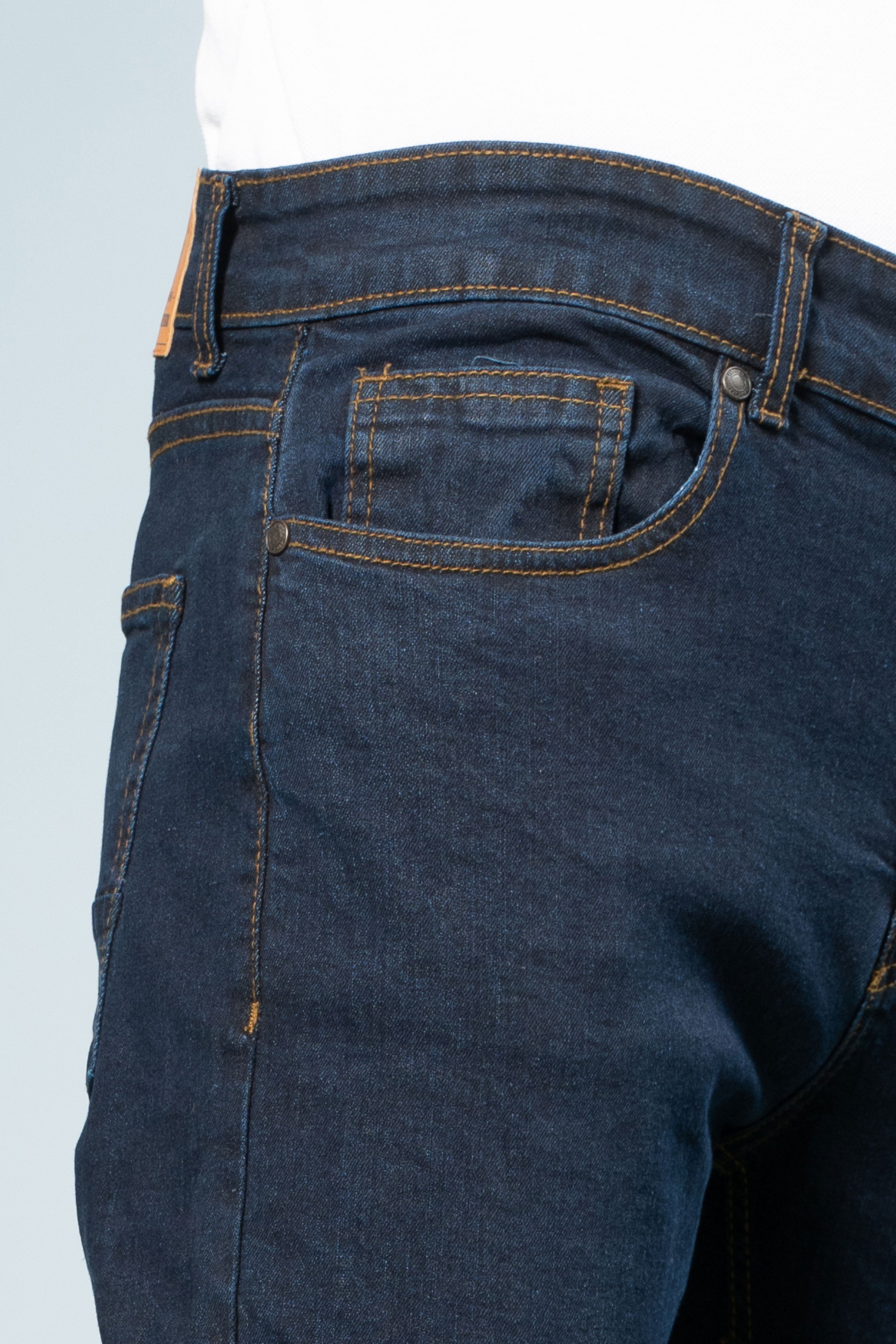 SLIM LEG DENIM JEANS NAVY BLUE - Charcoal Clothing