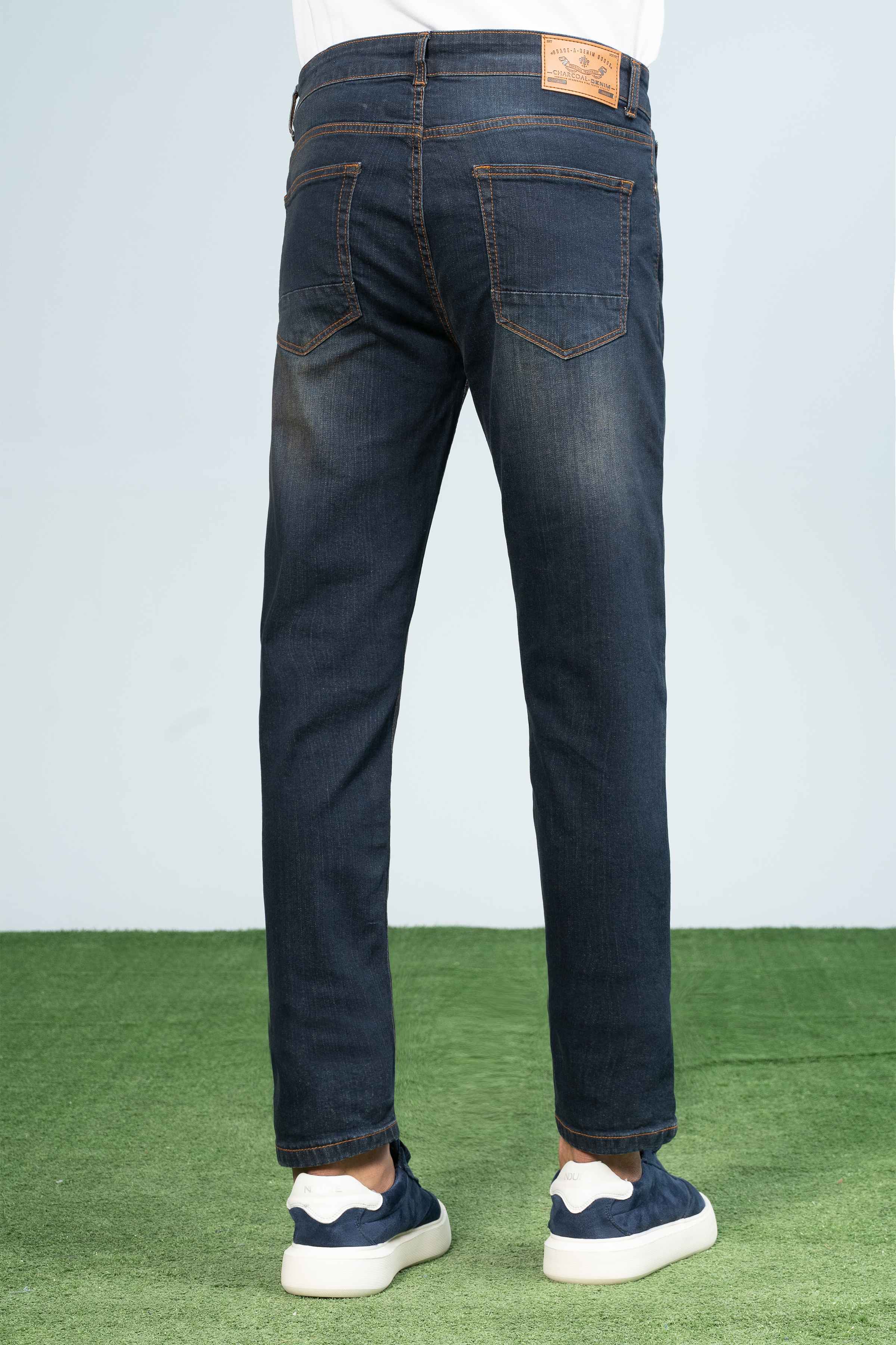 SLIM LEG DENIM JEANS DARK BLUE - Charcoal Clothing