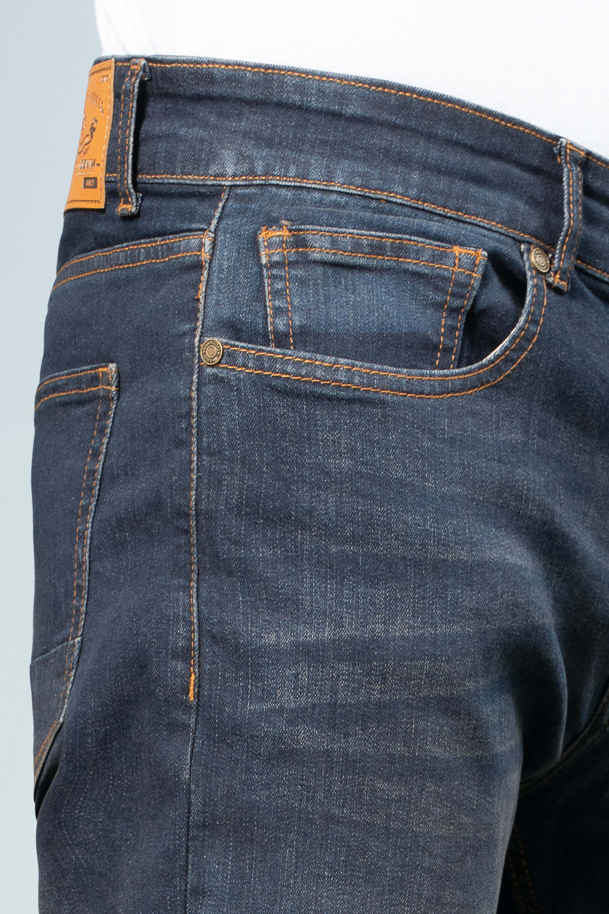 SLIM LEG DENIM JEANS DARK BLUE - Charcoal Clothing