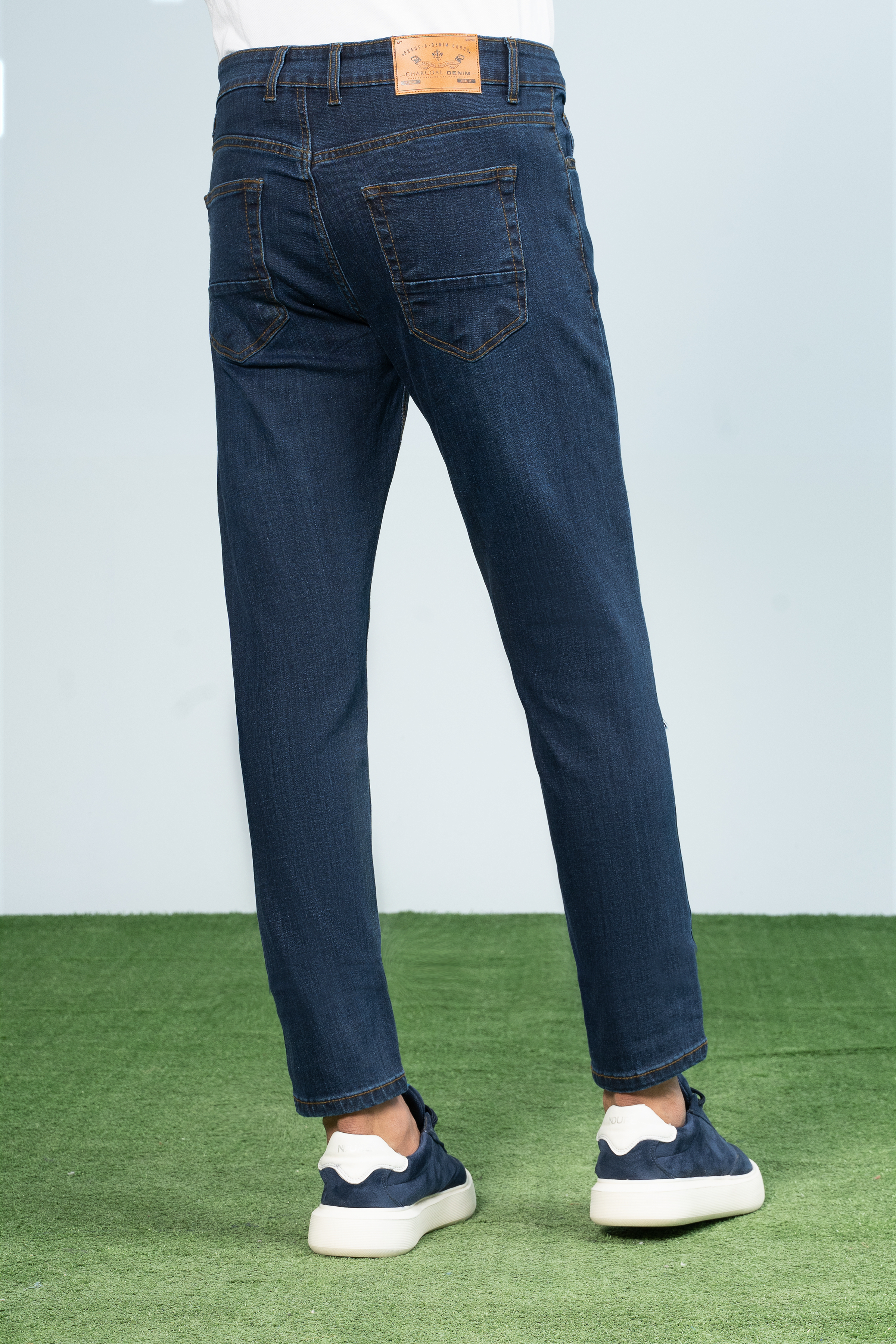 SLIM LEG DENIM JEANS DARK BLUE - Charcoal Clothing