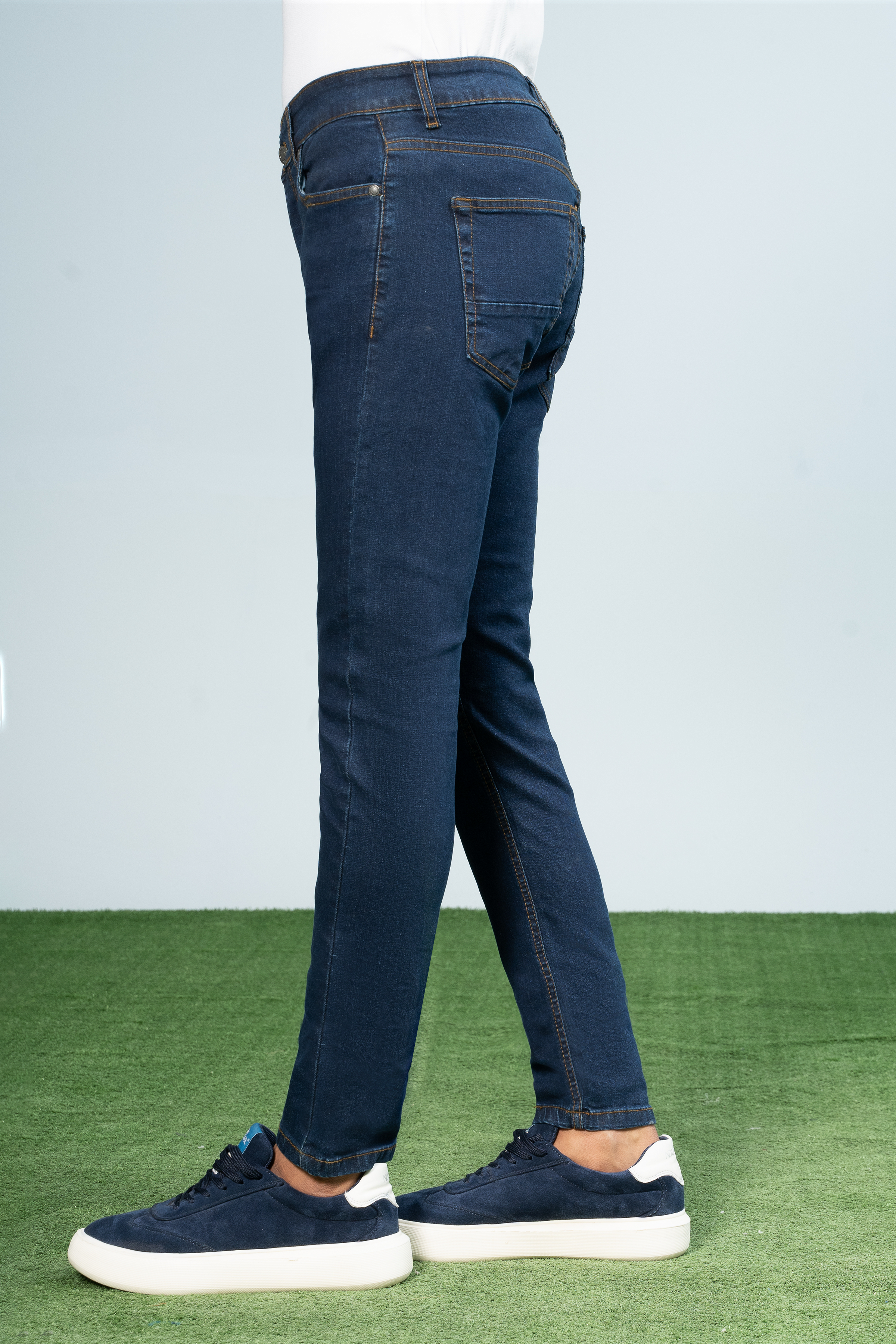 SLIM LEG DENIM JEANS MID BLUE - Charcoal Clothing