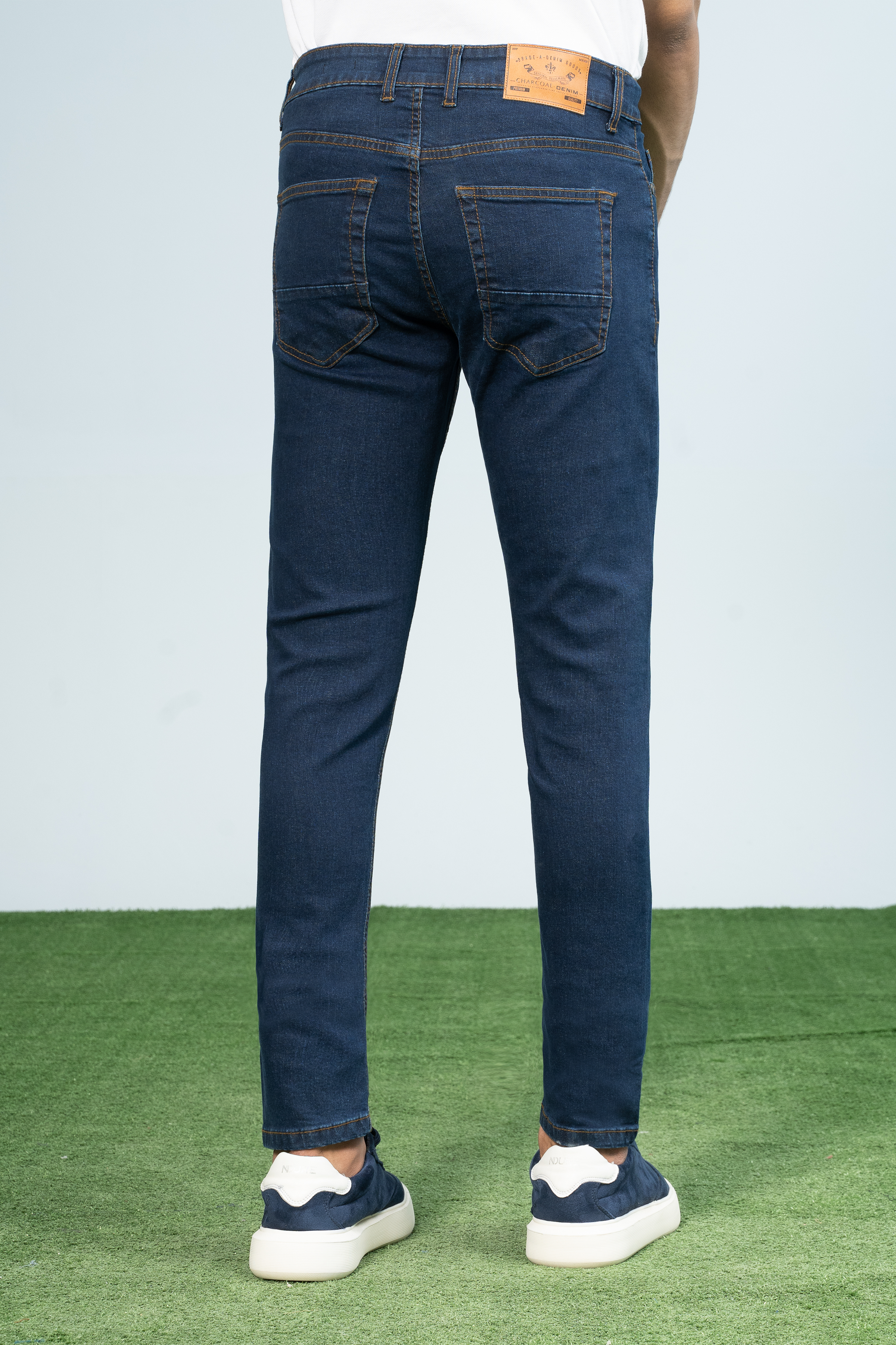 SLIM LEG DENIM JEANS MID BLUE - Charcoal Clothing