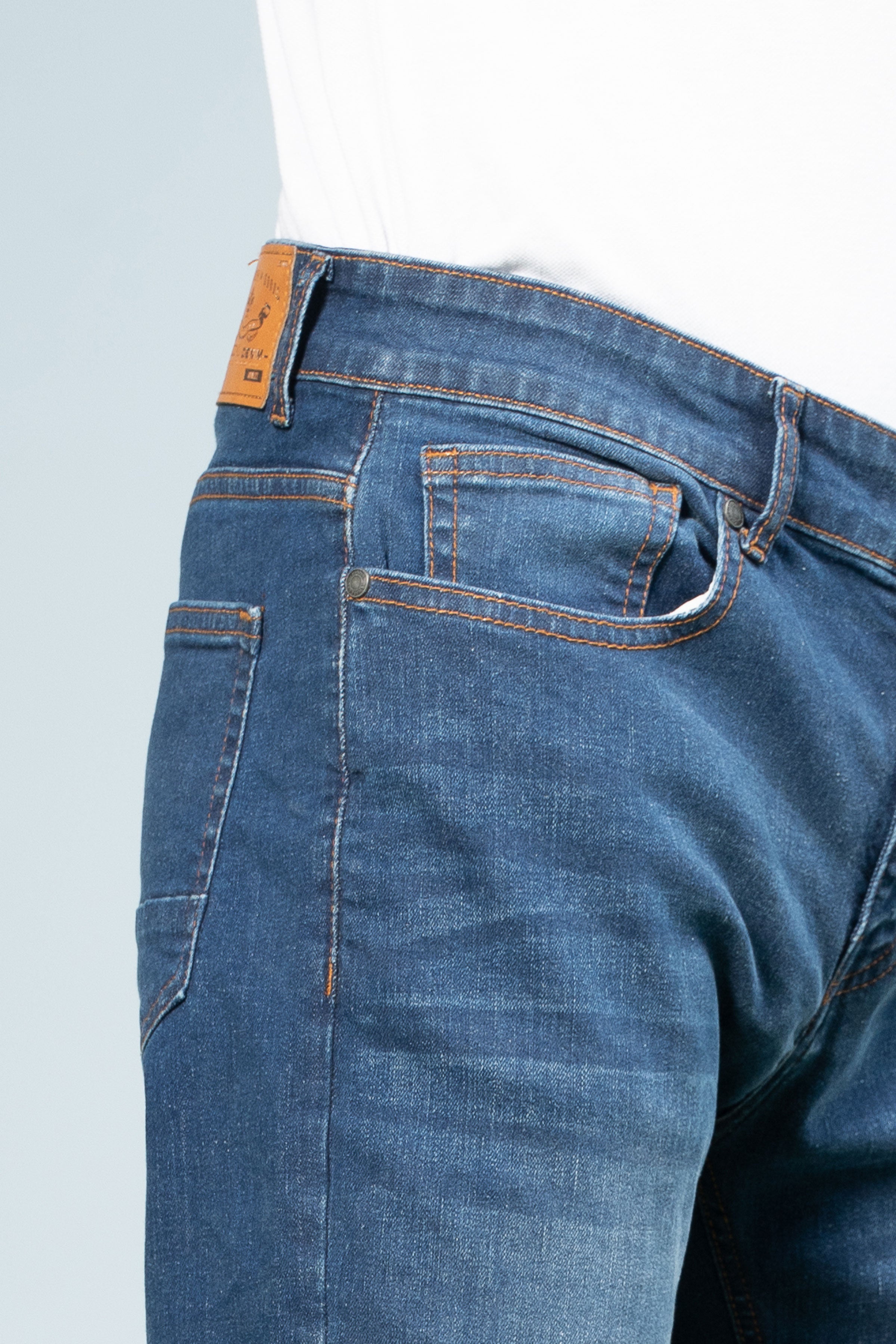 SLIM LEG DENIM JEANS MID BLUE - Charcoal Clothing