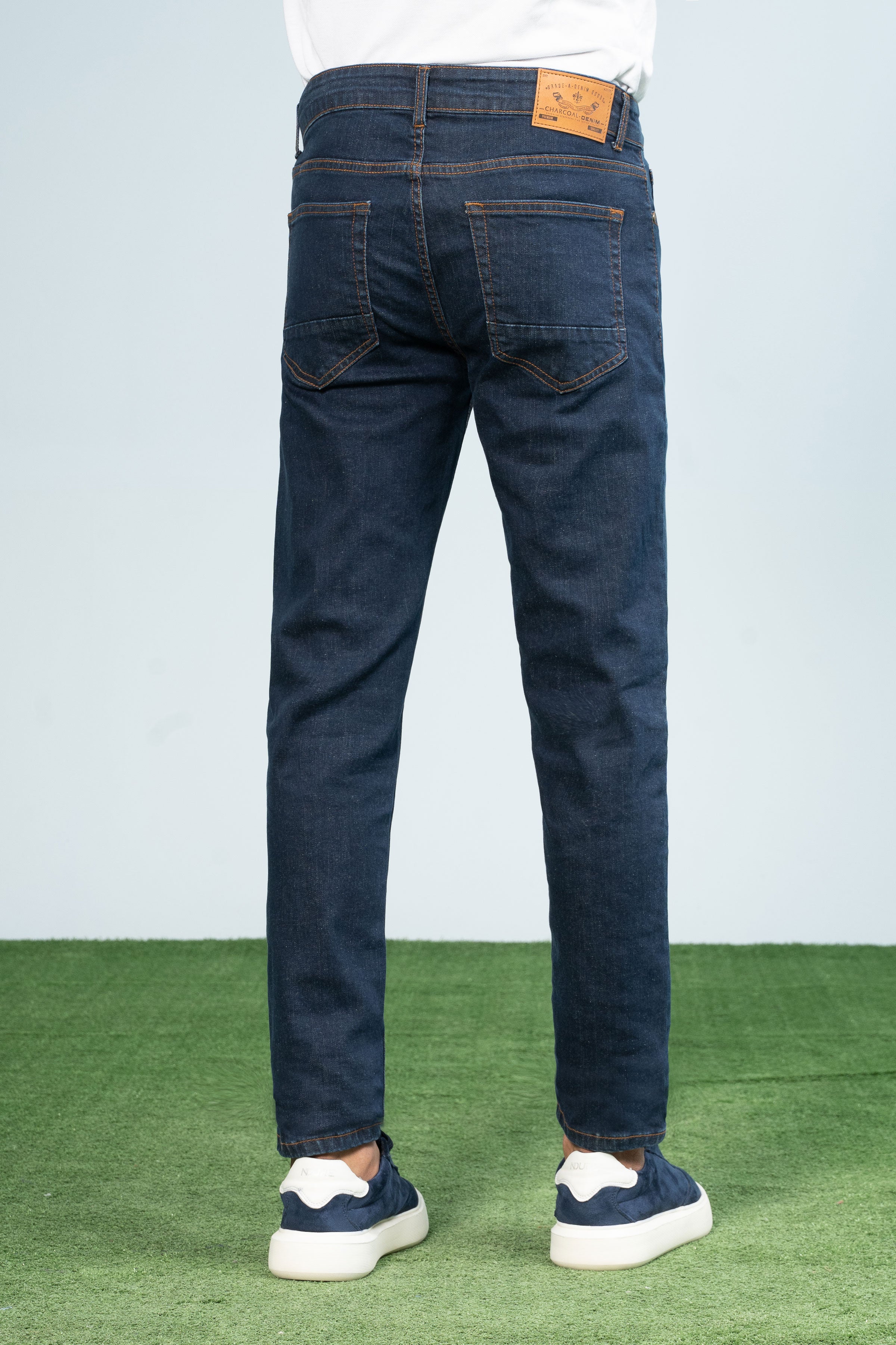SLIM LEG DENIM JEANS DARK BLUE - Charcoal Clothing