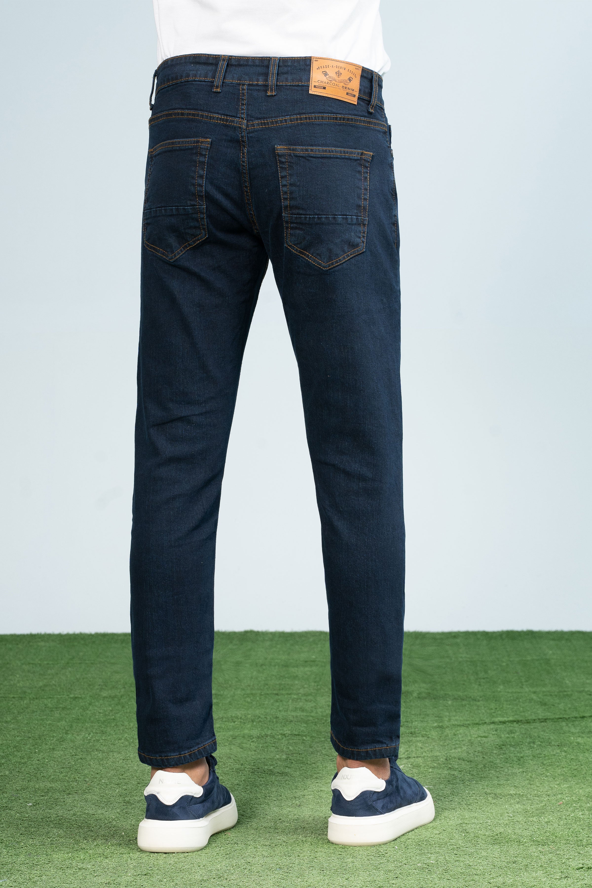 SLIM LEG DENIM JEANS DARK BLUE - Charcoal Clothing