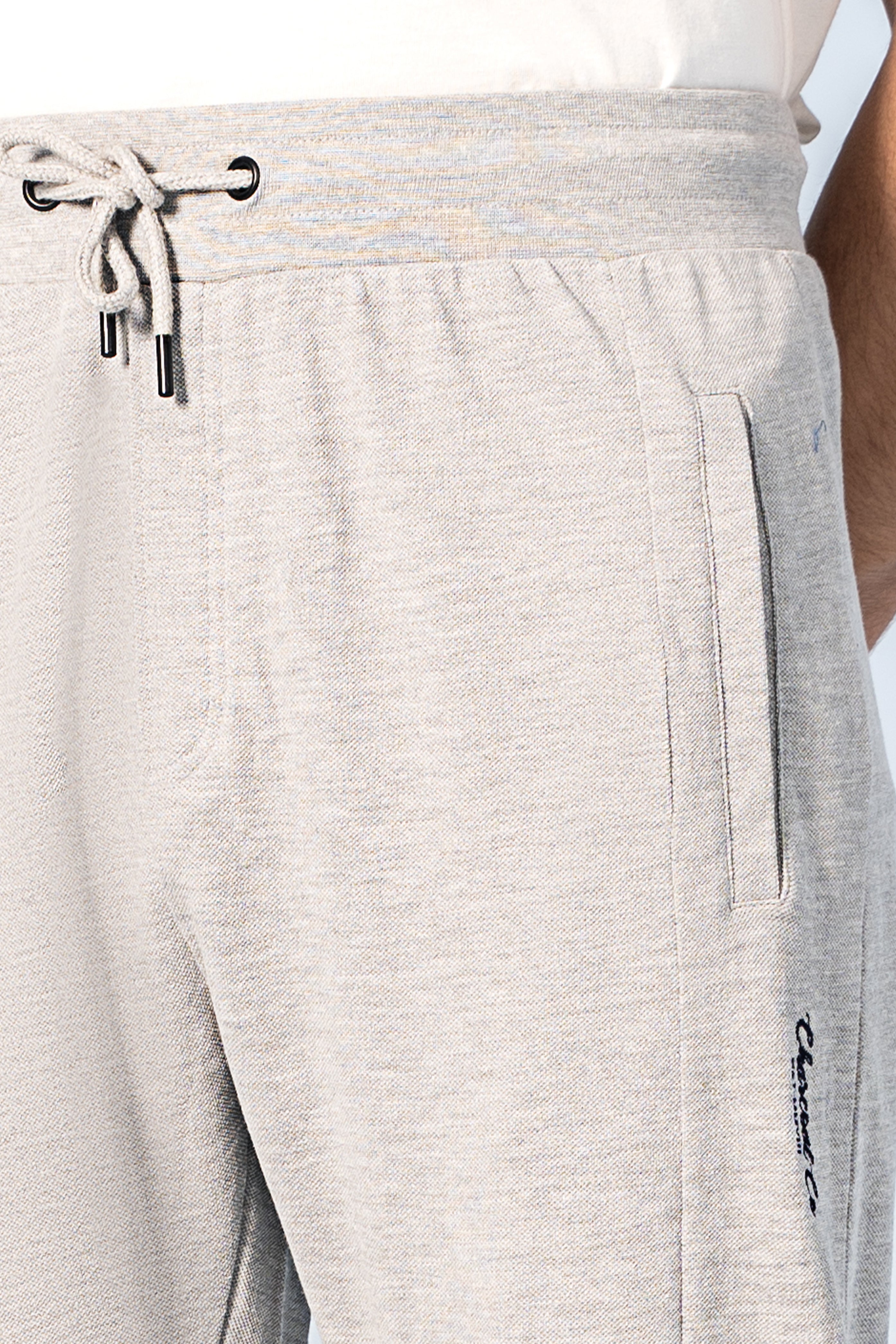 PIQUE JOGGER WAIST PANEL TROUSER GREY - Charcoal Clothing