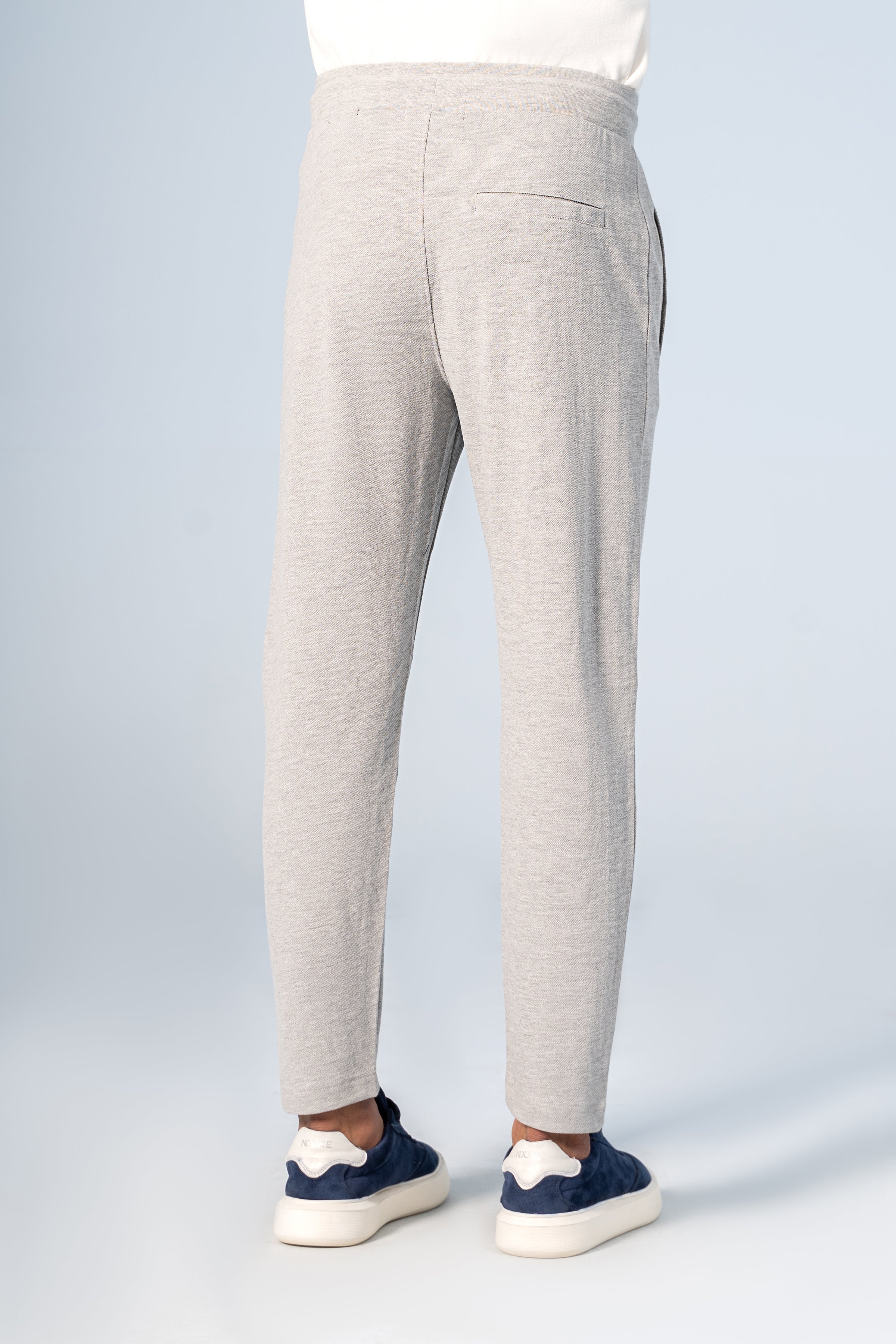 PIQUE JOGGER WAIST PANEL TROUSER GREY - Charcoal Clothing