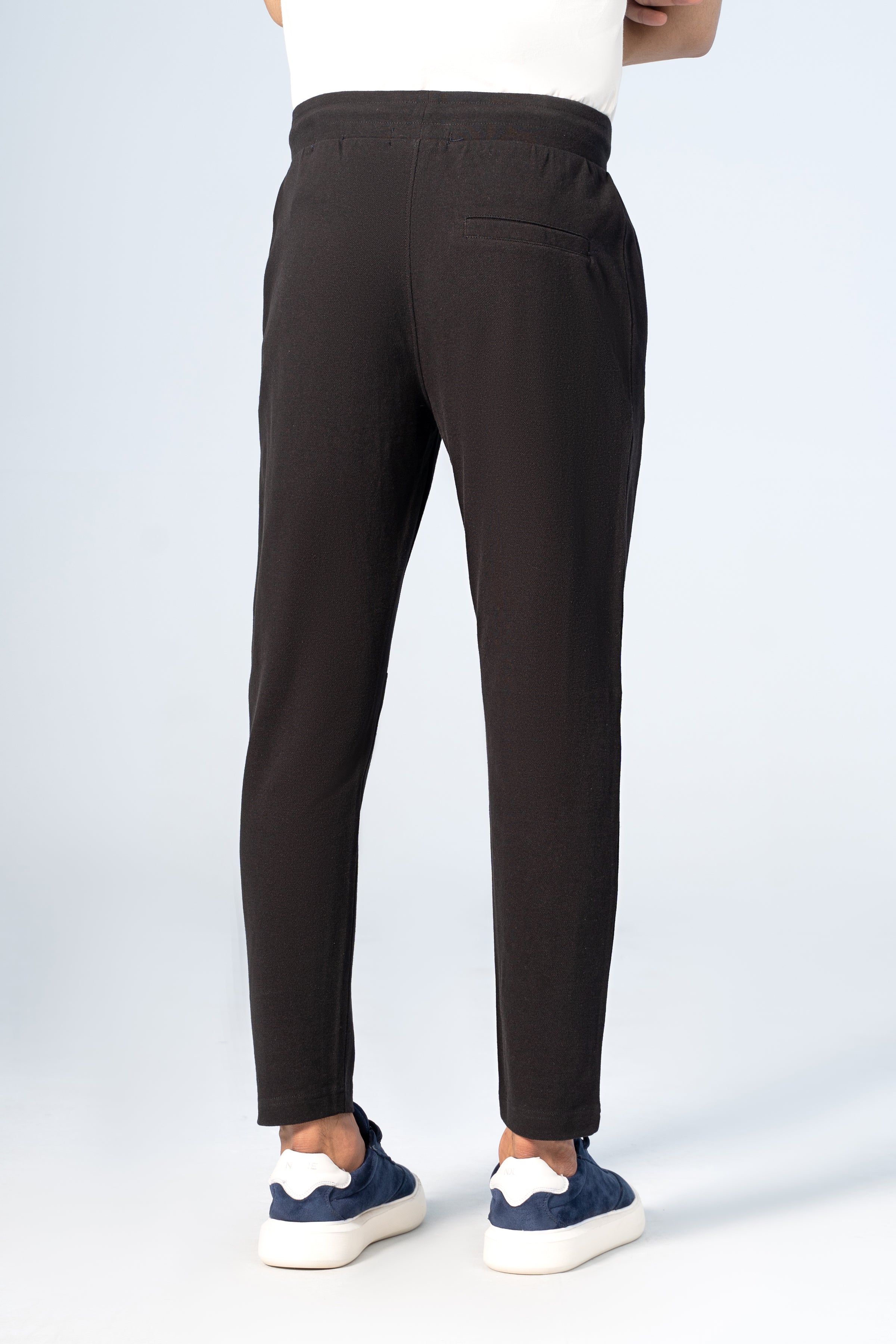 PIQUE JOGGER WAIST PANEL TROUSER BLACK - Charcoal Clothing