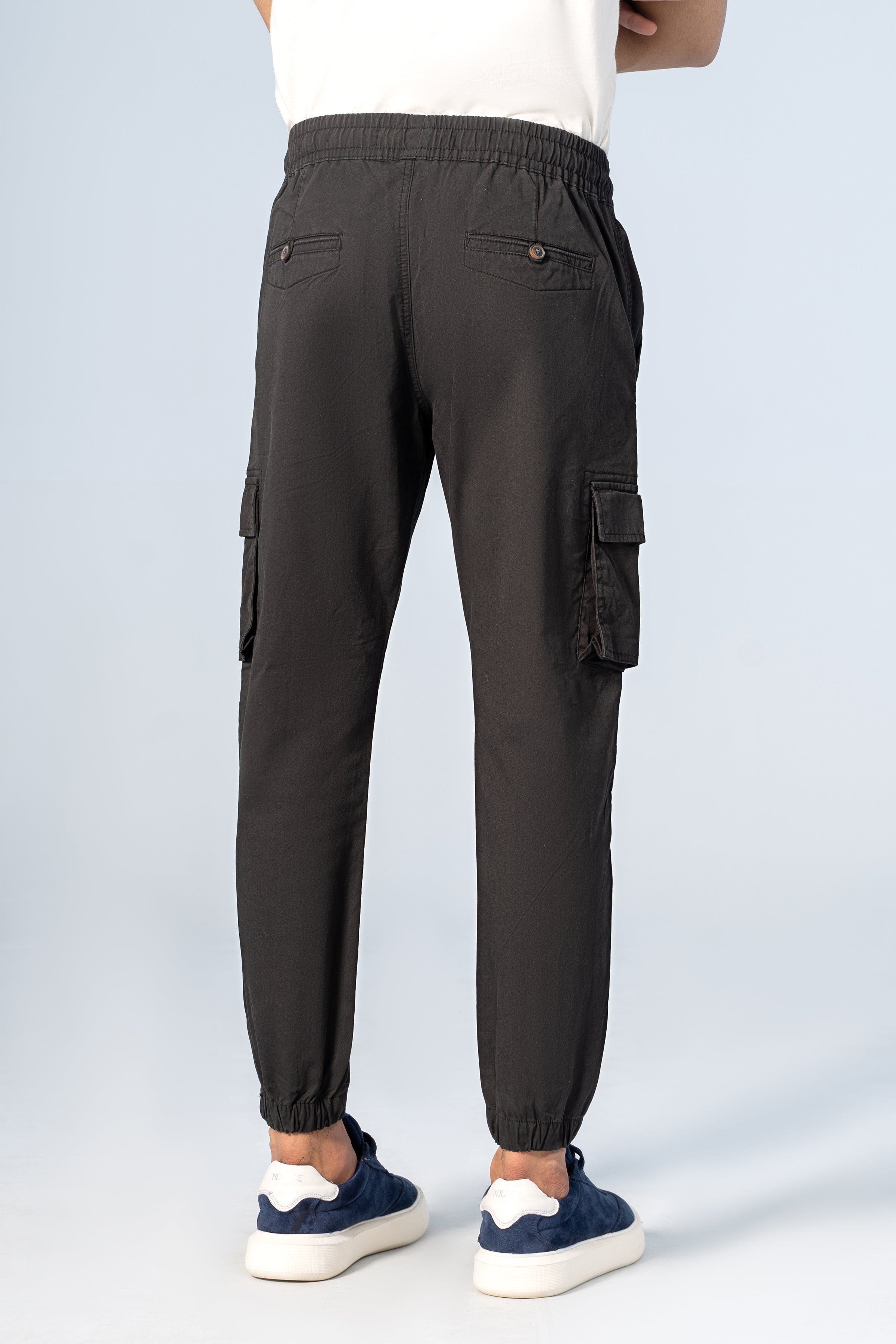 CARGO JOGGER ENZYME WASHED TROUSER BLACK - Charcoal Clothing