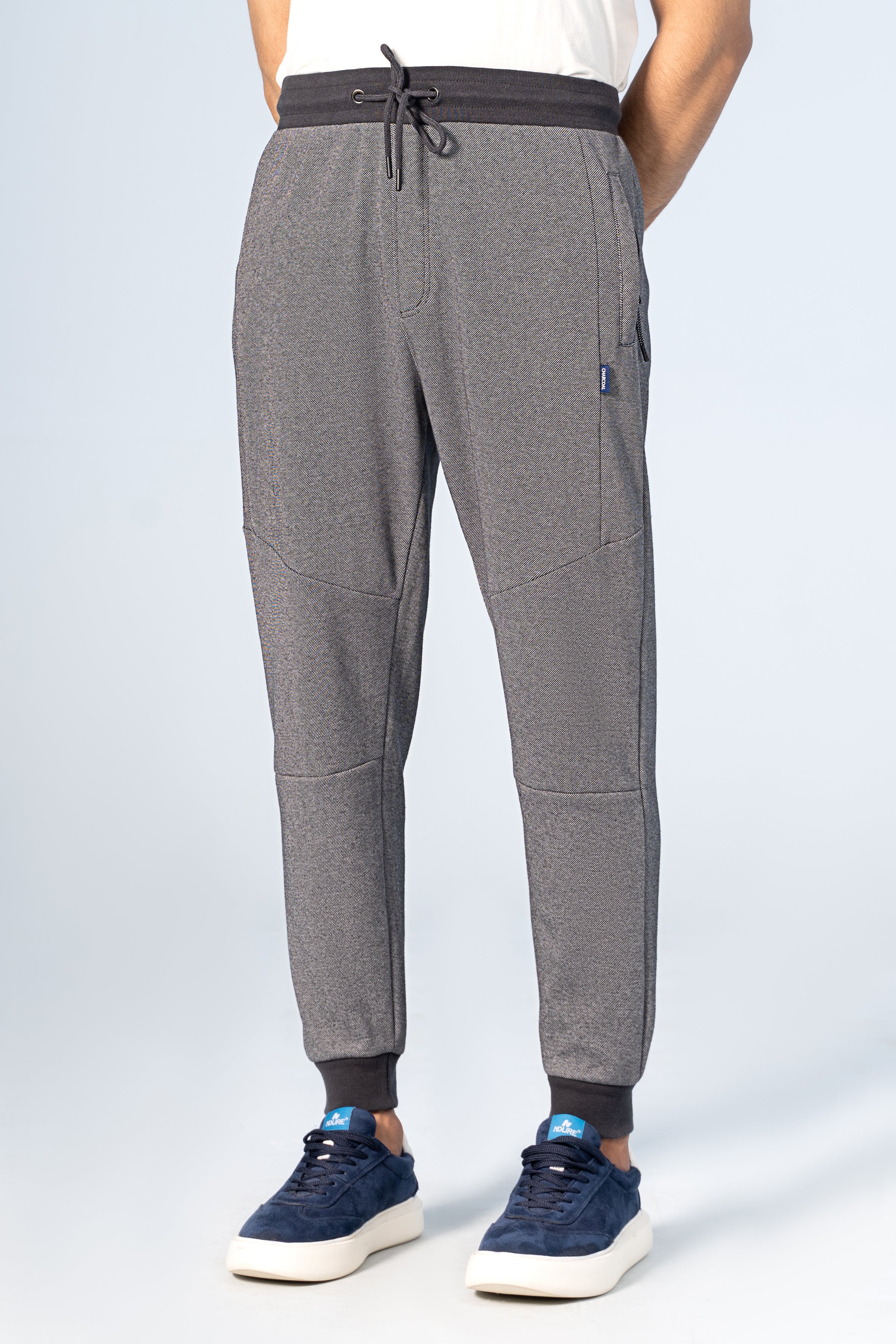 PIQUE MELANGE JOGGER TROUSER CHARCOAL - Charcoal Clothing