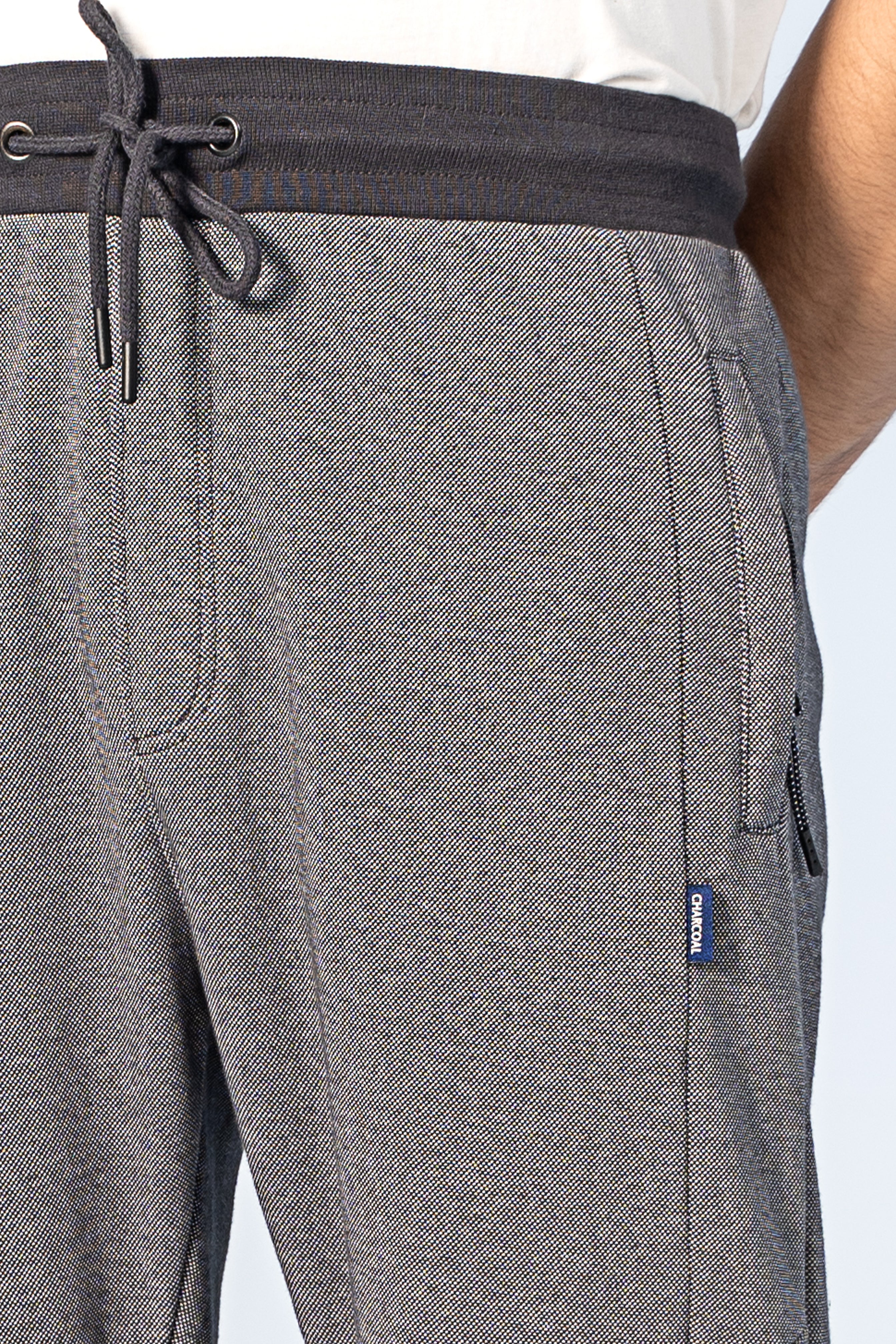 PIQUE MELANGE JOGGER TROUSER CHARCOAL - Charcoal Clothing